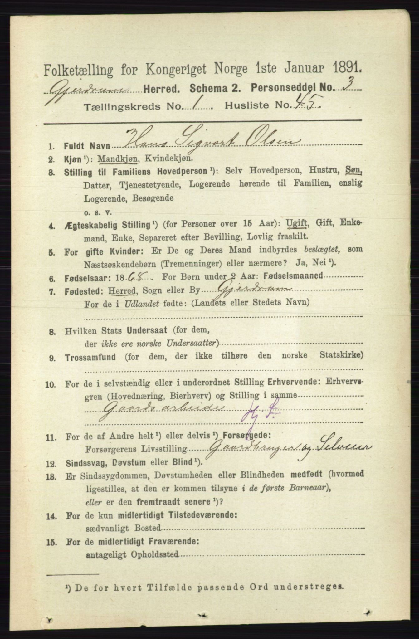 RA, 1891 census for 0234 Gjerdrum, 1891, p. 363