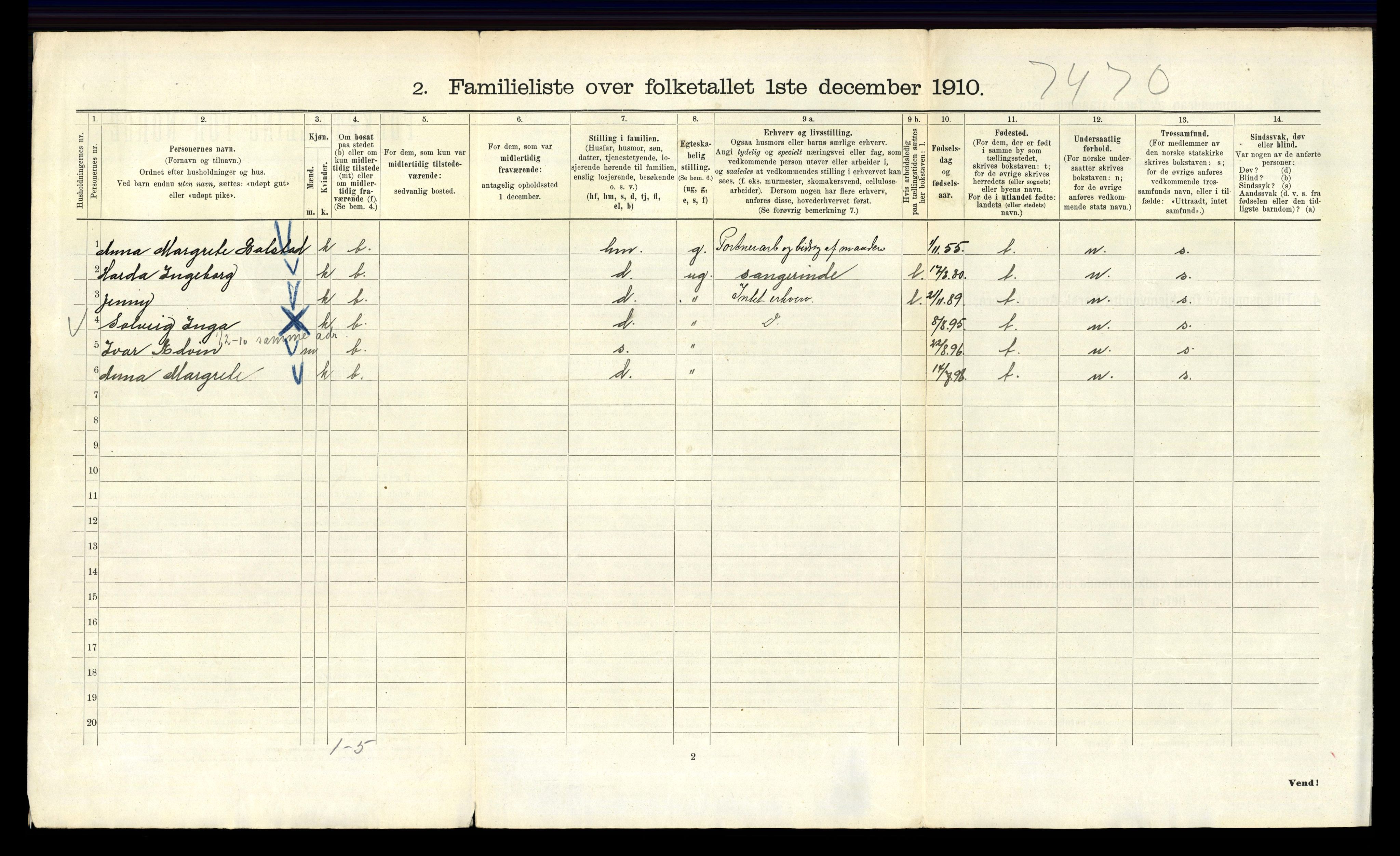 RA, 1910 census for Kristiania, 1910, p. 53650