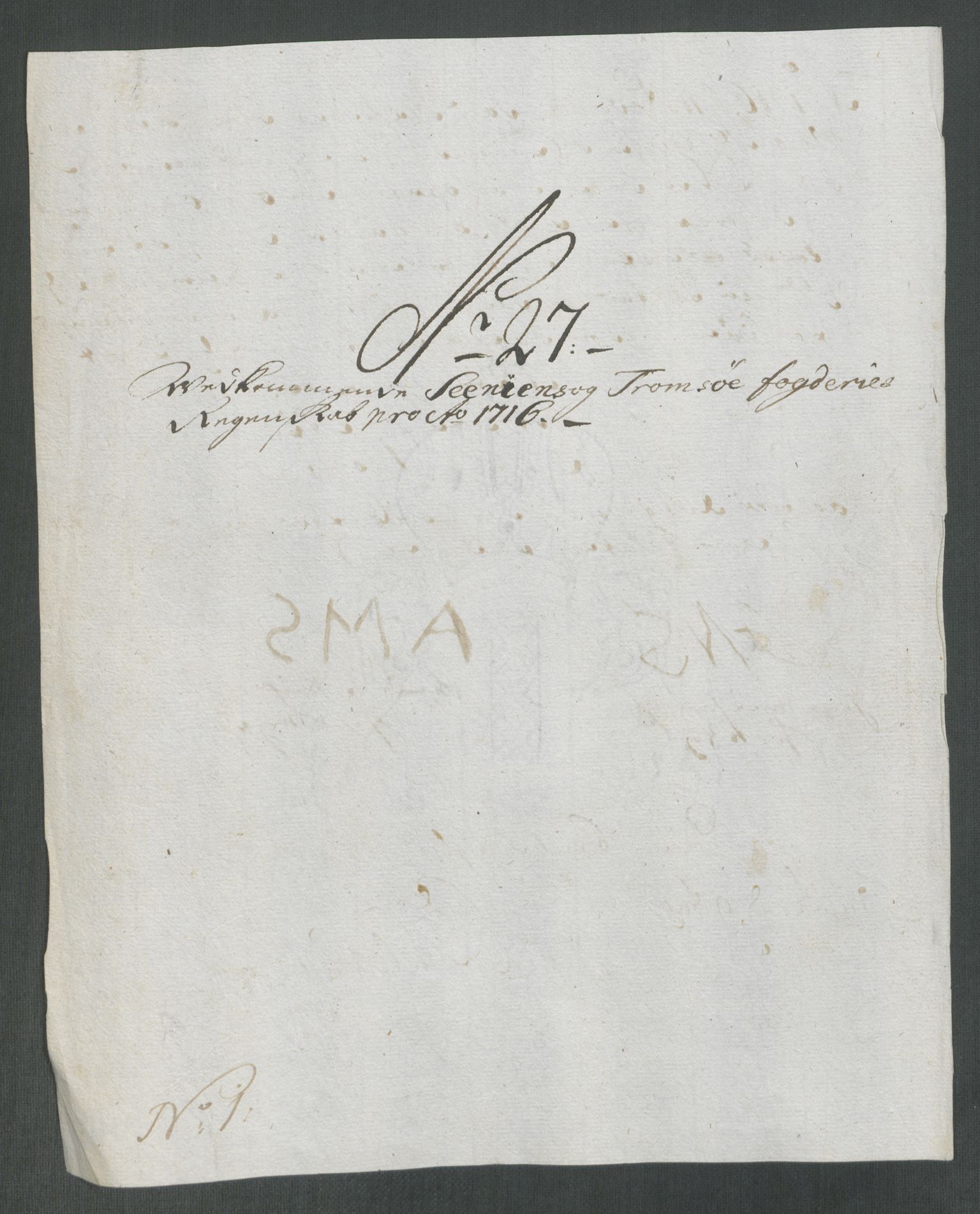 Rentekammeret inntil 1814, Reviderte regnskaper, Fogderegnskap, AV/RA-EA-4092/R68/L4762: Fogderegnskap Senja og Troms, 1716, p. 219