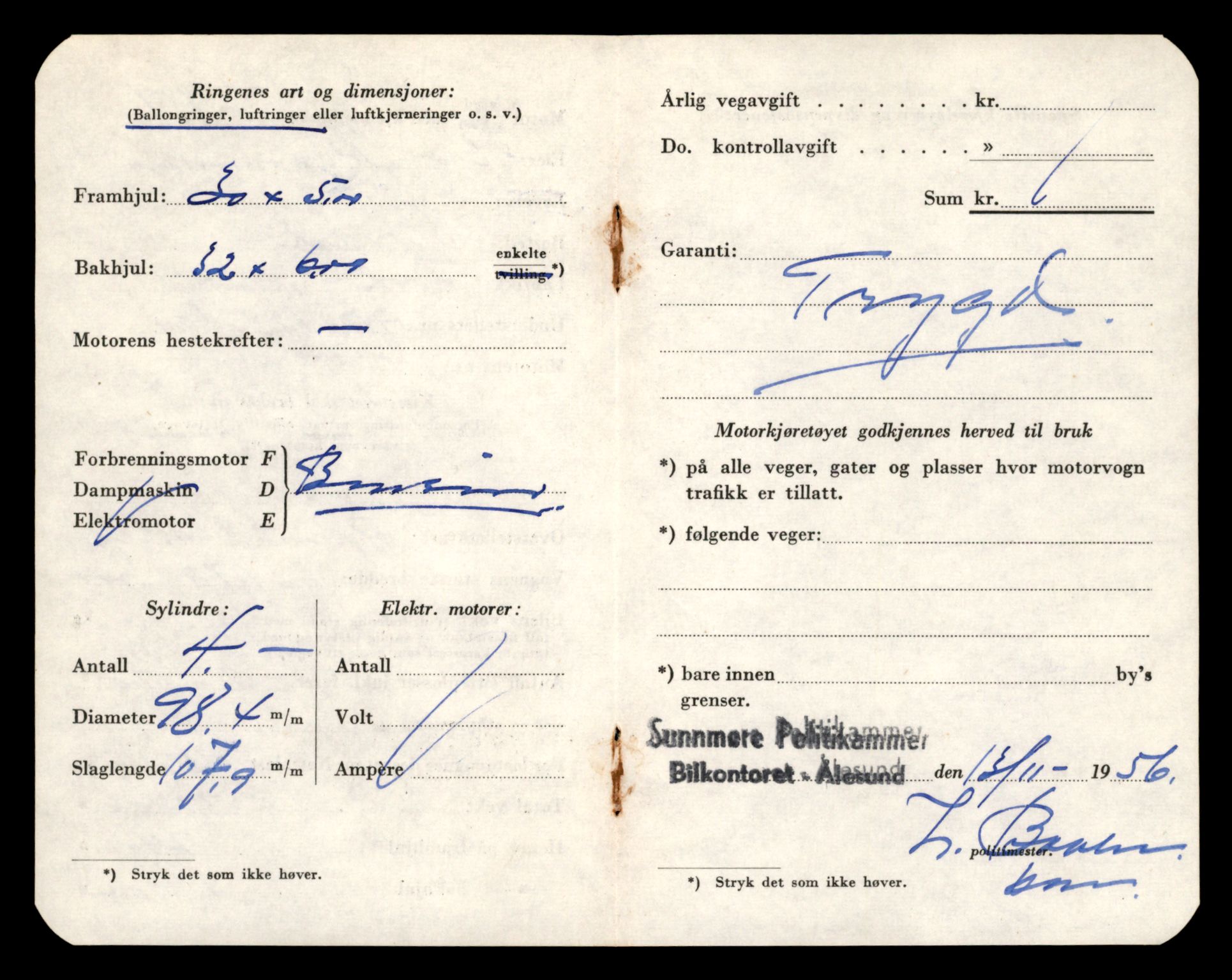 Møre og Romsdal vegkontor - Ålesund trafikkstasjon, SAT/A-4099/F/Fe/L0013: Registreringskort for kjøretøy T 1451 - T 1564, 1927-1998, p. 1284