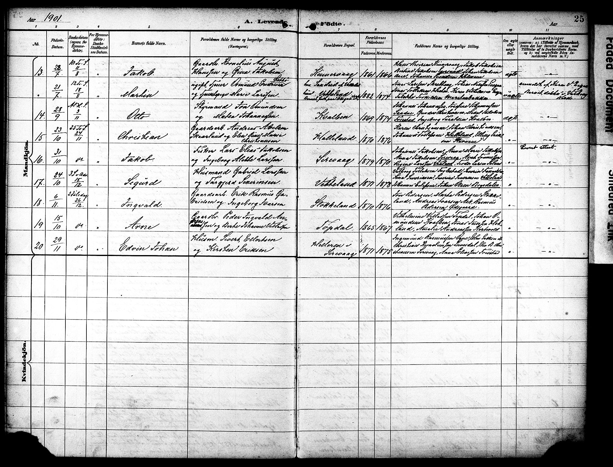 Eigersund sokneprestkontor, AV/SAST-A-101807/S08/L0020: Parish register (official) no. A 19, 1893-1910, p. 25