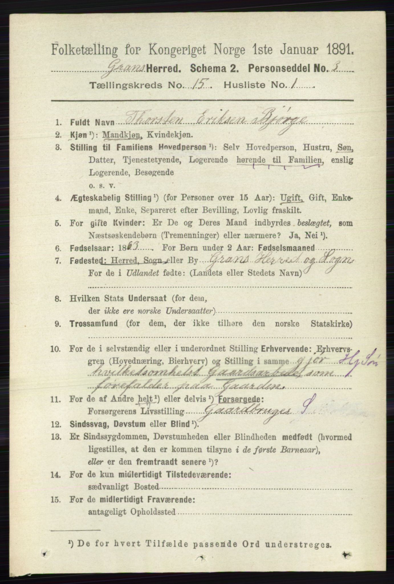 RA, 1891 census for 0534 Gran, 1891, p. 7620