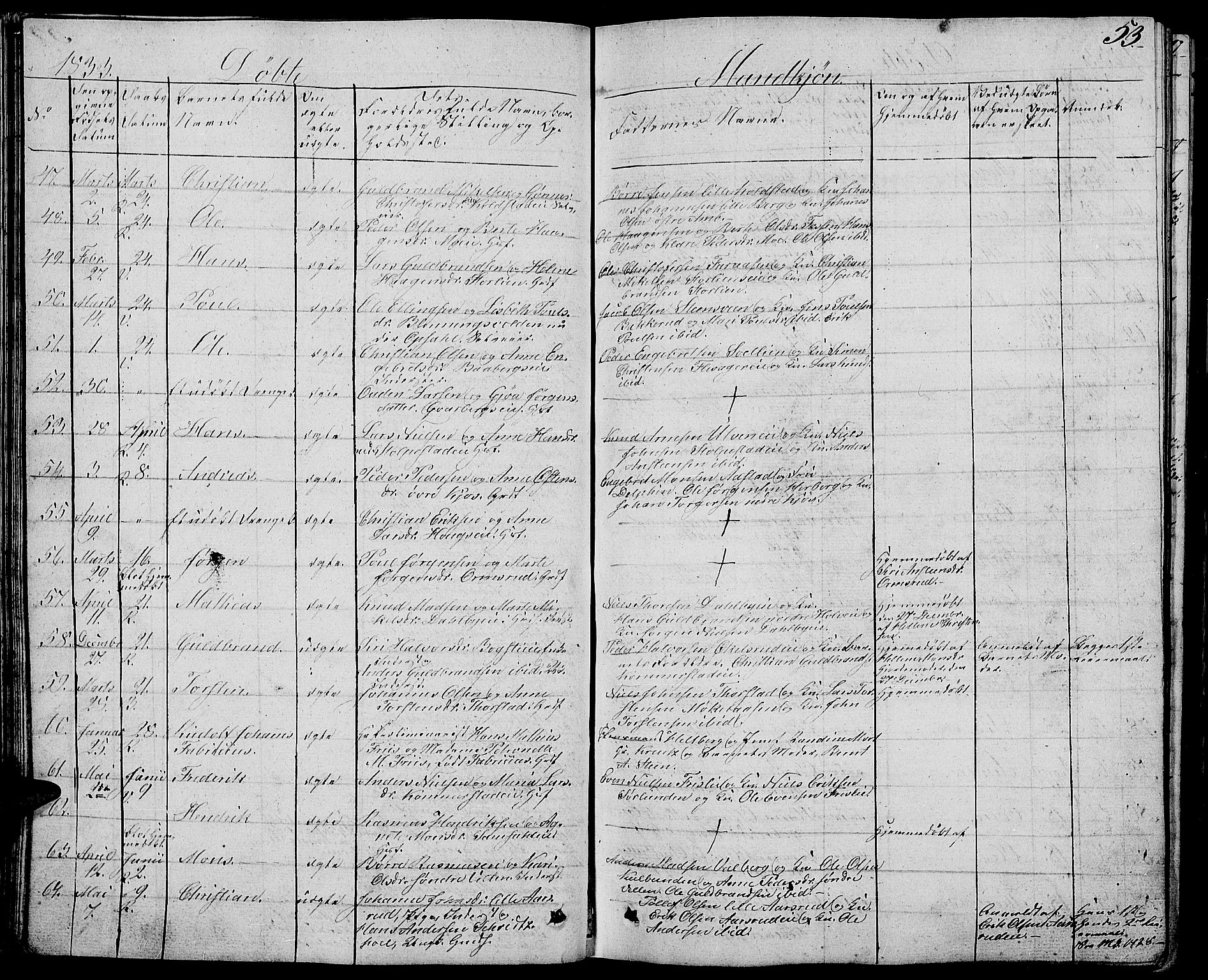 Ringsaker prestekontor, AV/SAH-PREST-014/L/La/L0004: Parish register (copy) no. 4, 1827-1838, p. 53