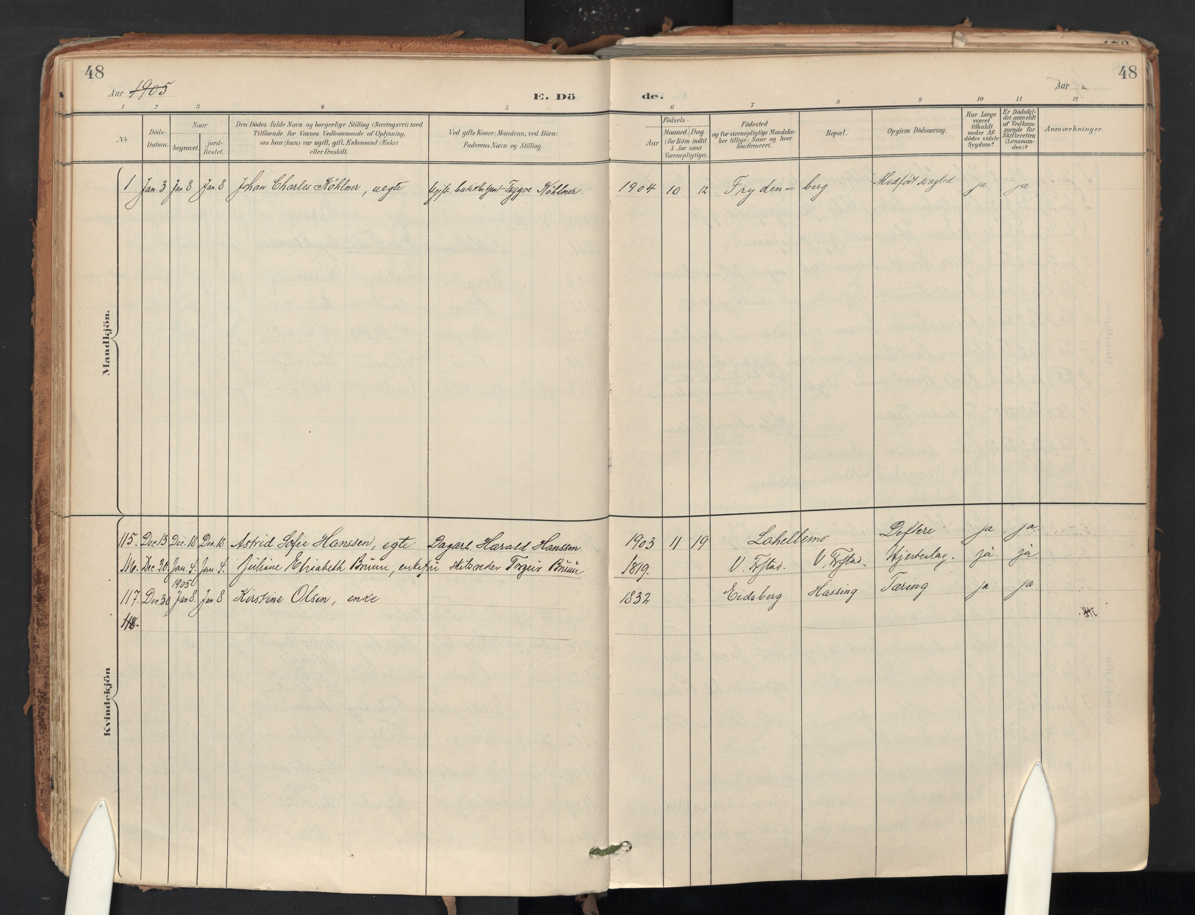 Glemmen prestekontor Kirkebøker, AV/SAO-A-10908/F/Fa/L0015: Parish register (official) no. 15, 1900-1956, p. 48