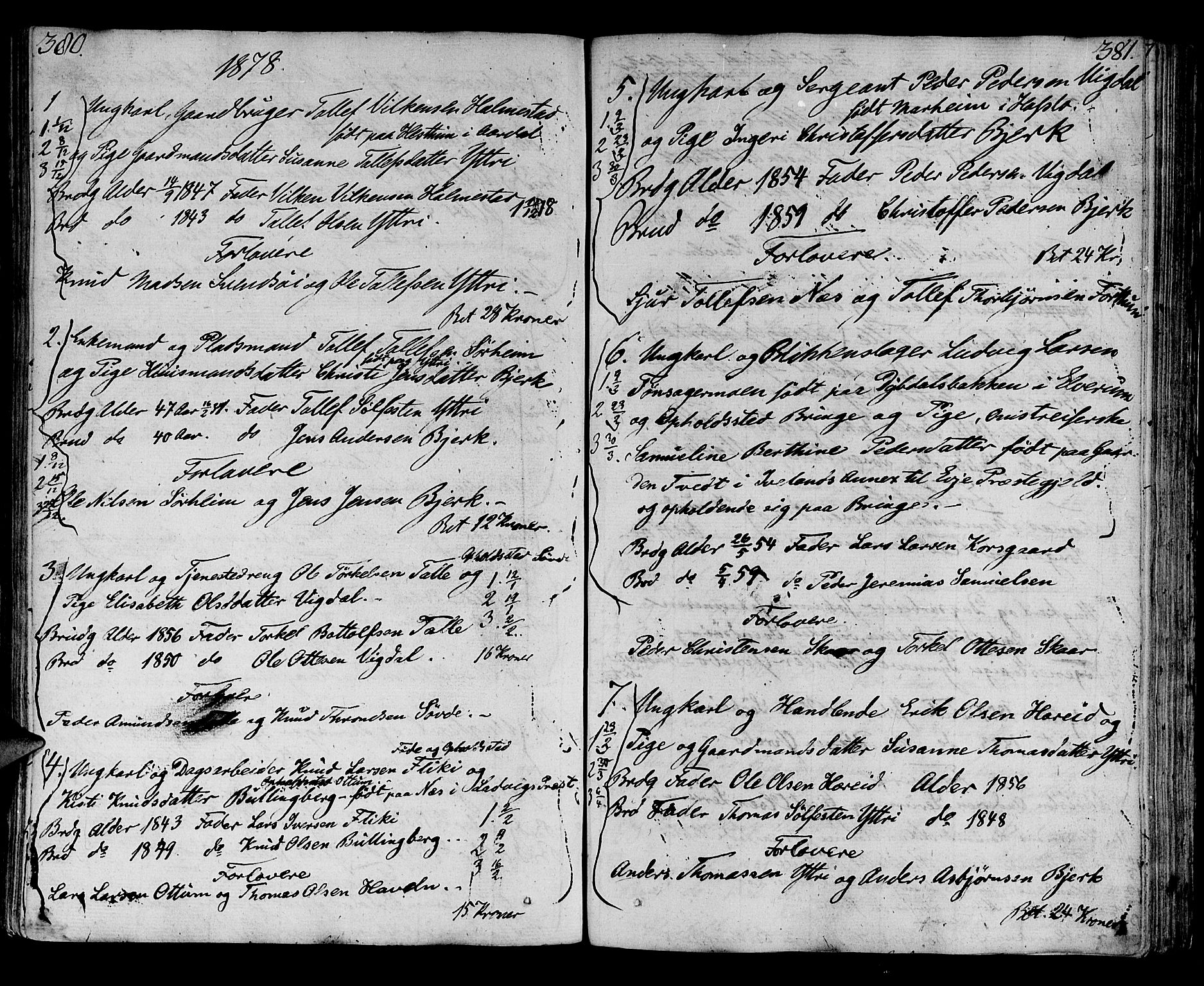Luster sokneprestembete, AV/SAB-A-81101/H/Haa/Haaa/L0003: Parish register (official) no. A 3, 1803-1821, p. 380-381