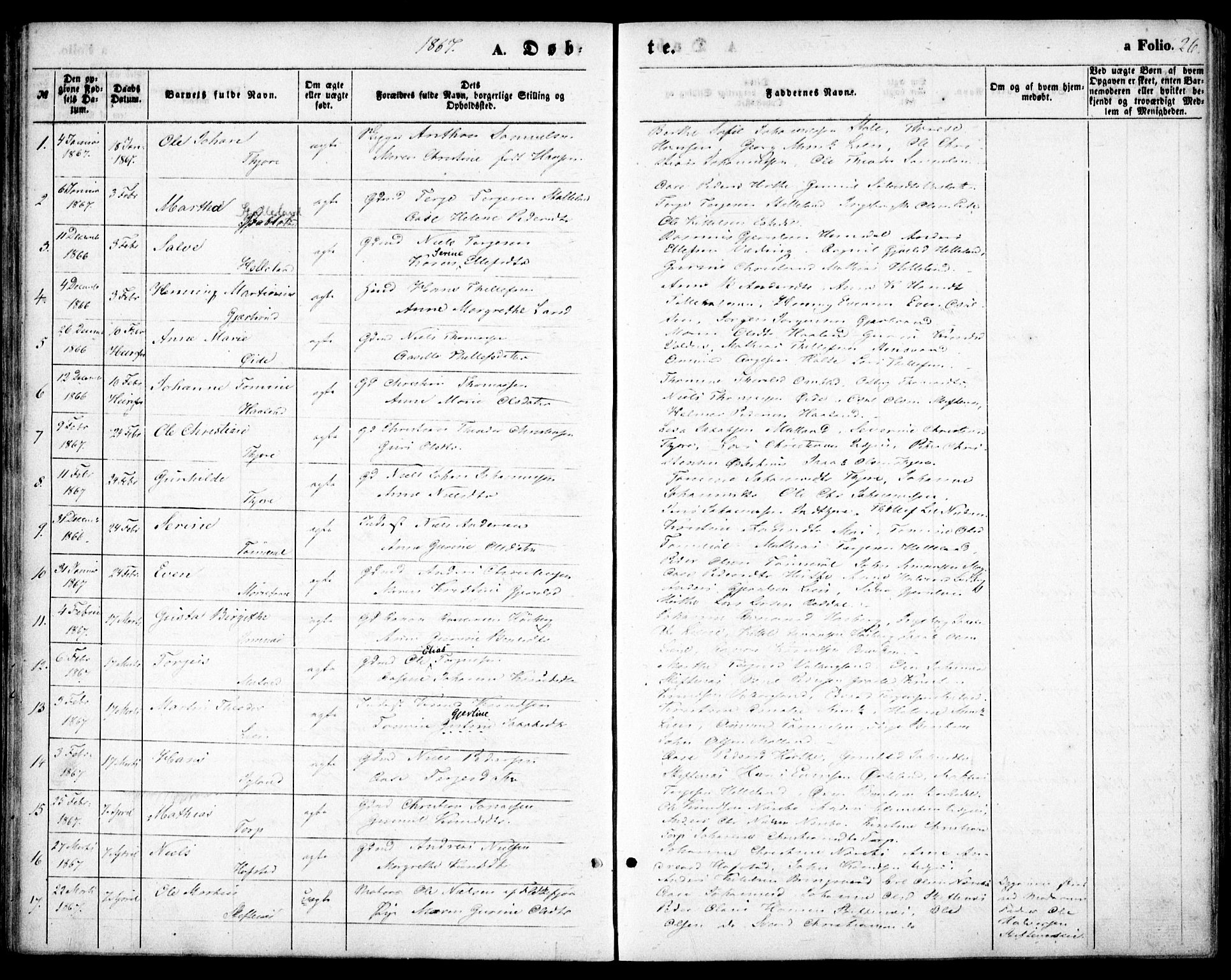 Hommedal sokneprestkontor, AV/SAK-1111-0023/F/Fa/Fab/L0005: Parish register (official) no. A 5, 1861-1877, p. 26