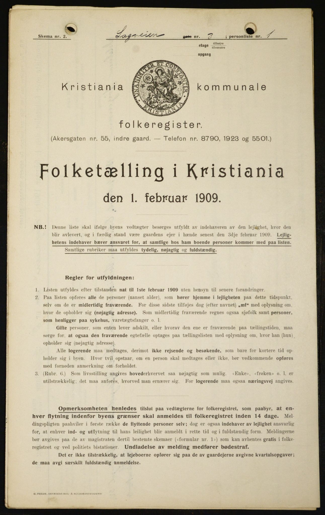 OBA, Municipal Census 1909 for Kristiania, 1909, p. 78584