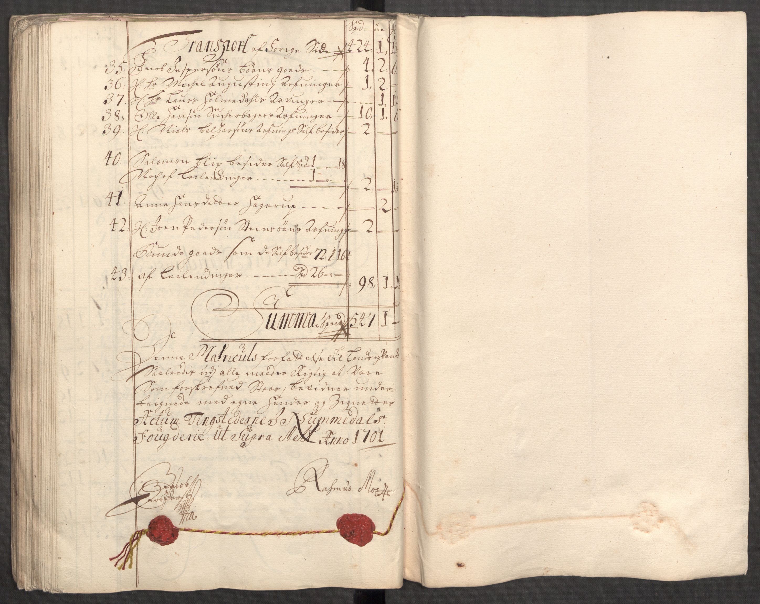 Rentekammeret inntil 1814, Reviderte regnskaper, Fogderegnskap, RA/EA-4092/R64/L4427: Fogderegnskap Namdal, 1701-1702, p. 82