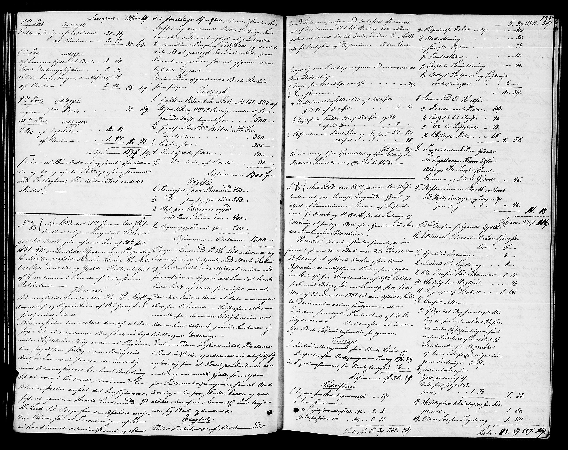 Nordmøre sorenskriveri, SAT/A-4132/1/3/3A/L0033: Utlodningsprotokoll nr. 02, 1850-1862, p. 135