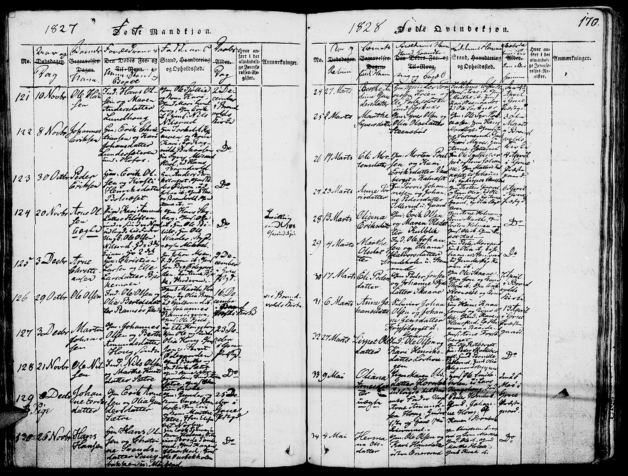 Grue prestekontor, AV/SAH-PREST-036/H/Ha/Haa/L0006: Parish register (official) no. 6, 1814-1830, p. 170