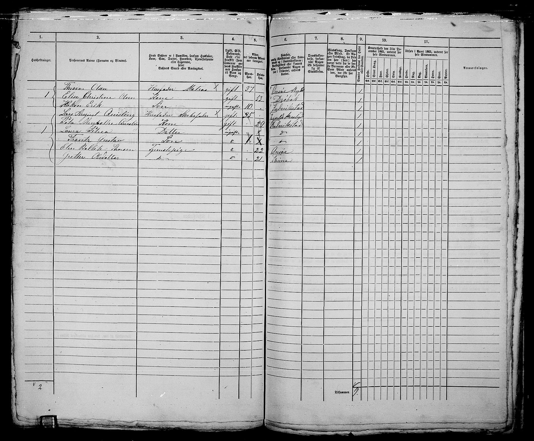 RA, 1865 census for Fredrikstad/Fredrikstad, 1865, p. 265