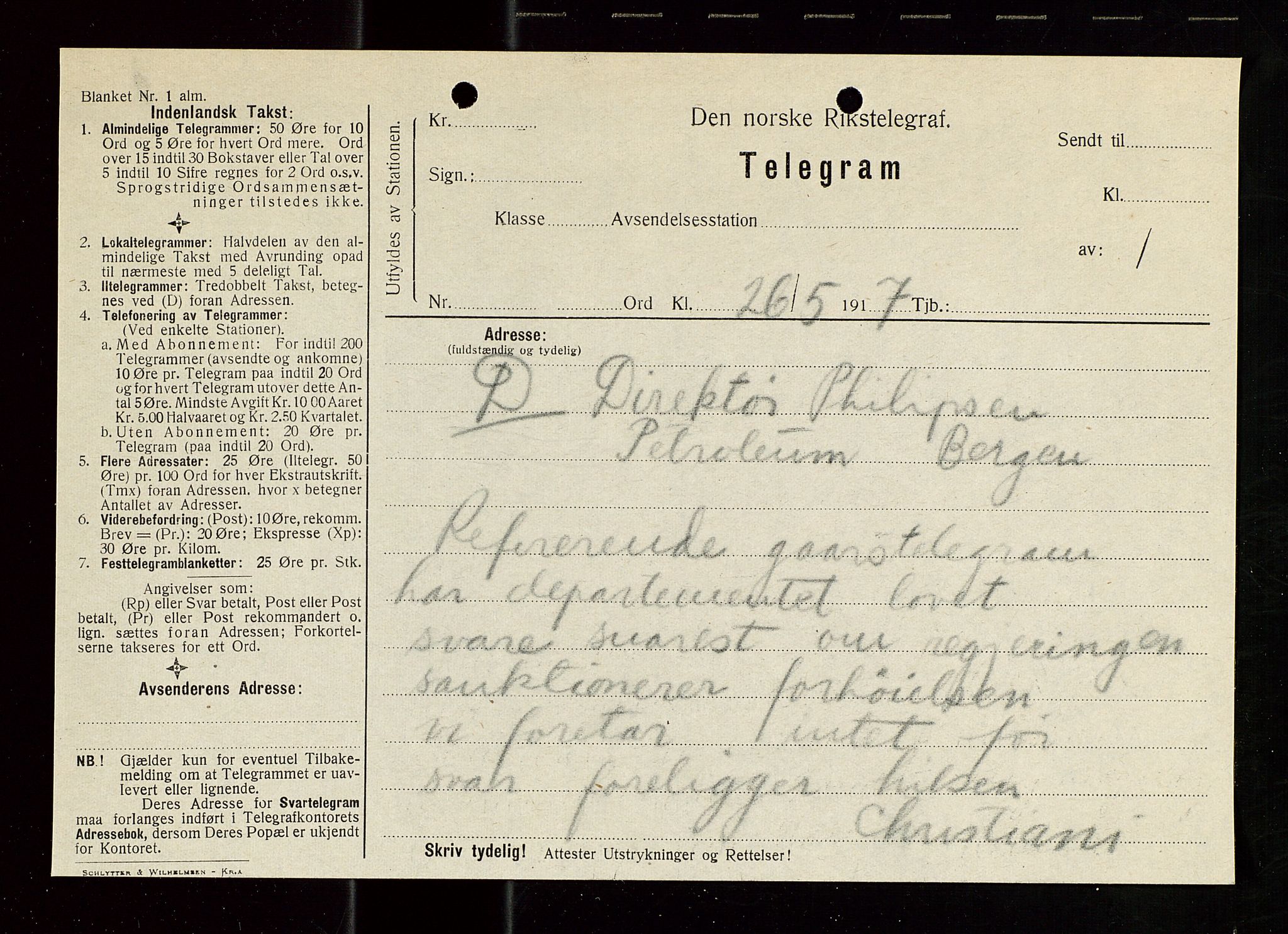 Pa 1521 - A/S Norske Shell, AV/SAST-A-101915/E/Ea/Eaa/L0020: Sjefskorrespondanse, 1917, p. 136