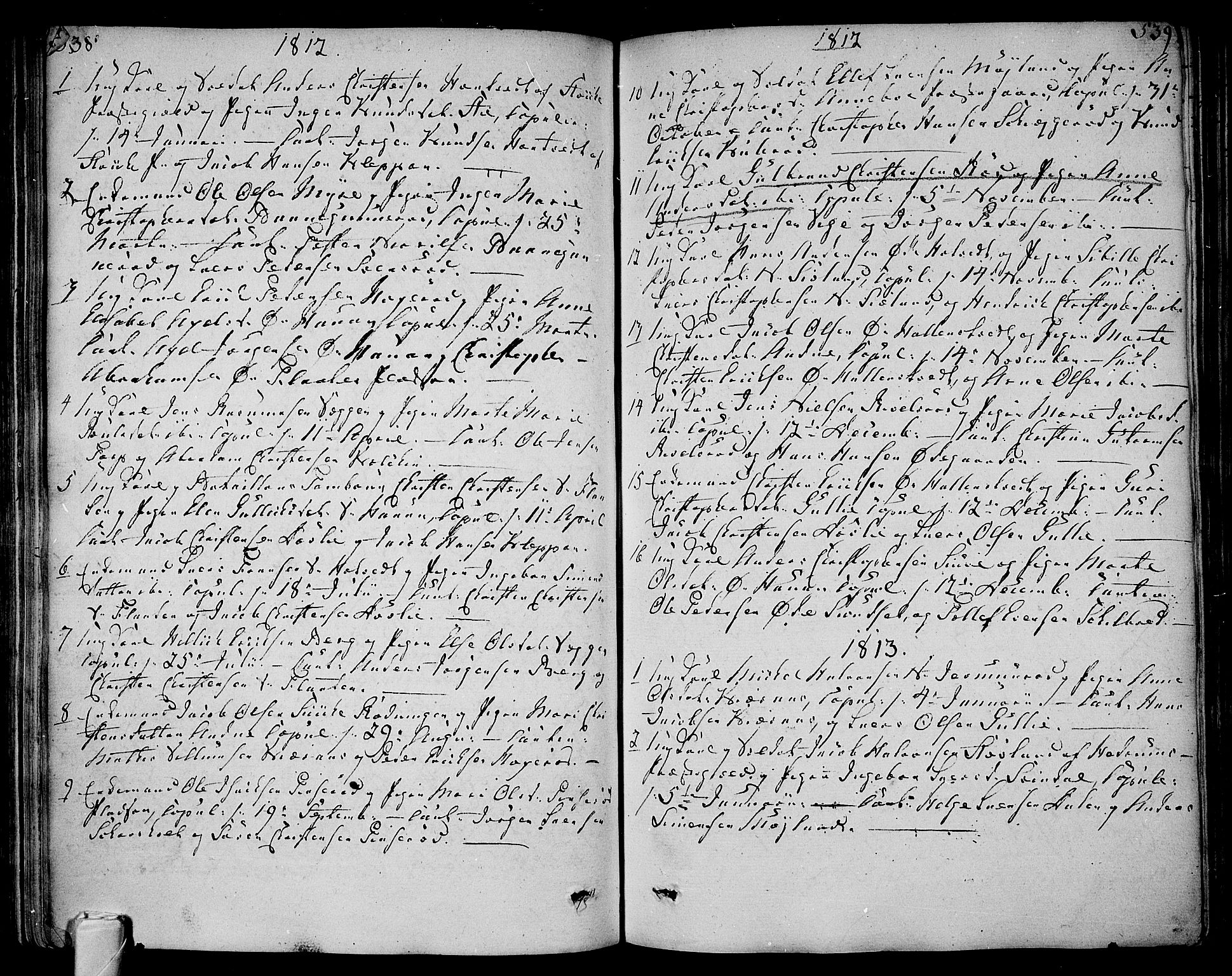 Andebu kirkebøker, SAKO/A-336/F/Fa/L0003: Parish register (official) no. 3 /1, 1803-1828, p. 538-539