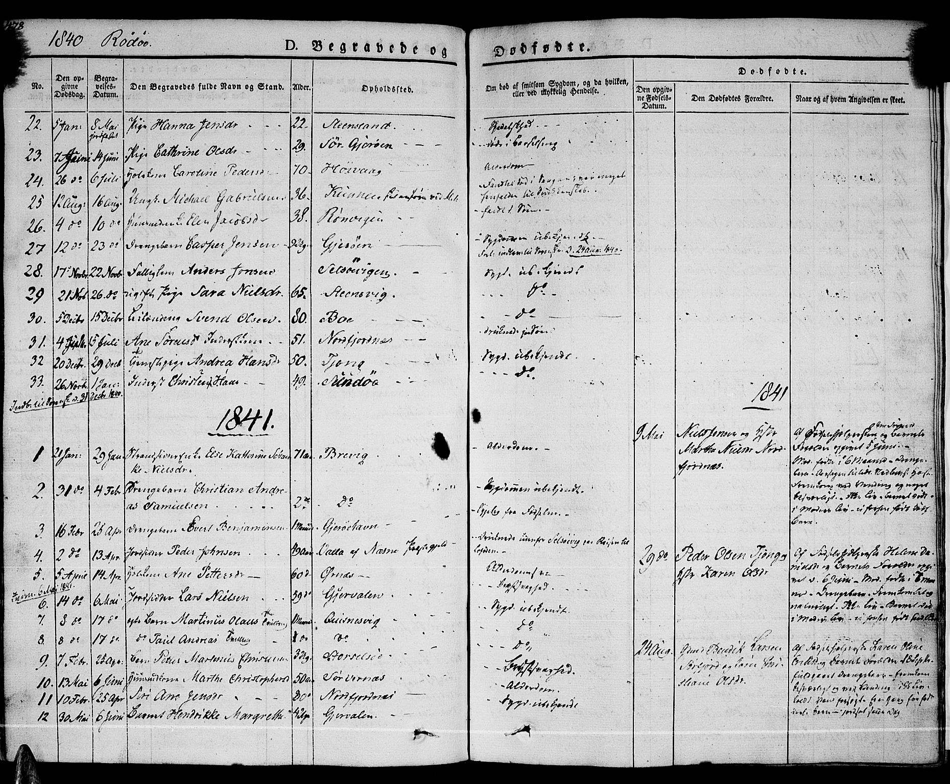 Ministerialprotokoller, klokkerbøker og fødselsregistre - Nordland, SAT/A-1459/841/L0600: Parish register (official) no. 841A07 /1, 1825-1844, p. 478