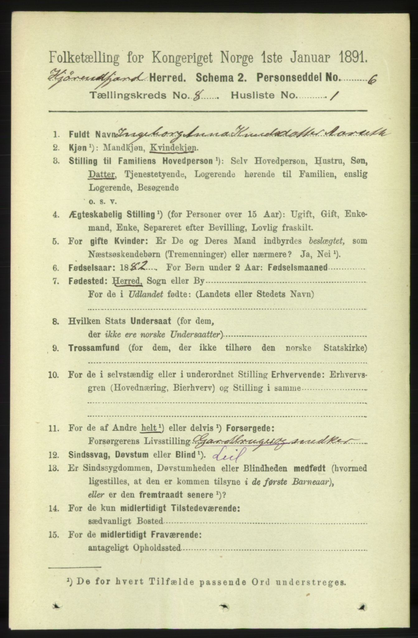 RA, 1891 census for 1522 Hjørundfjord, 1891, p. 1870