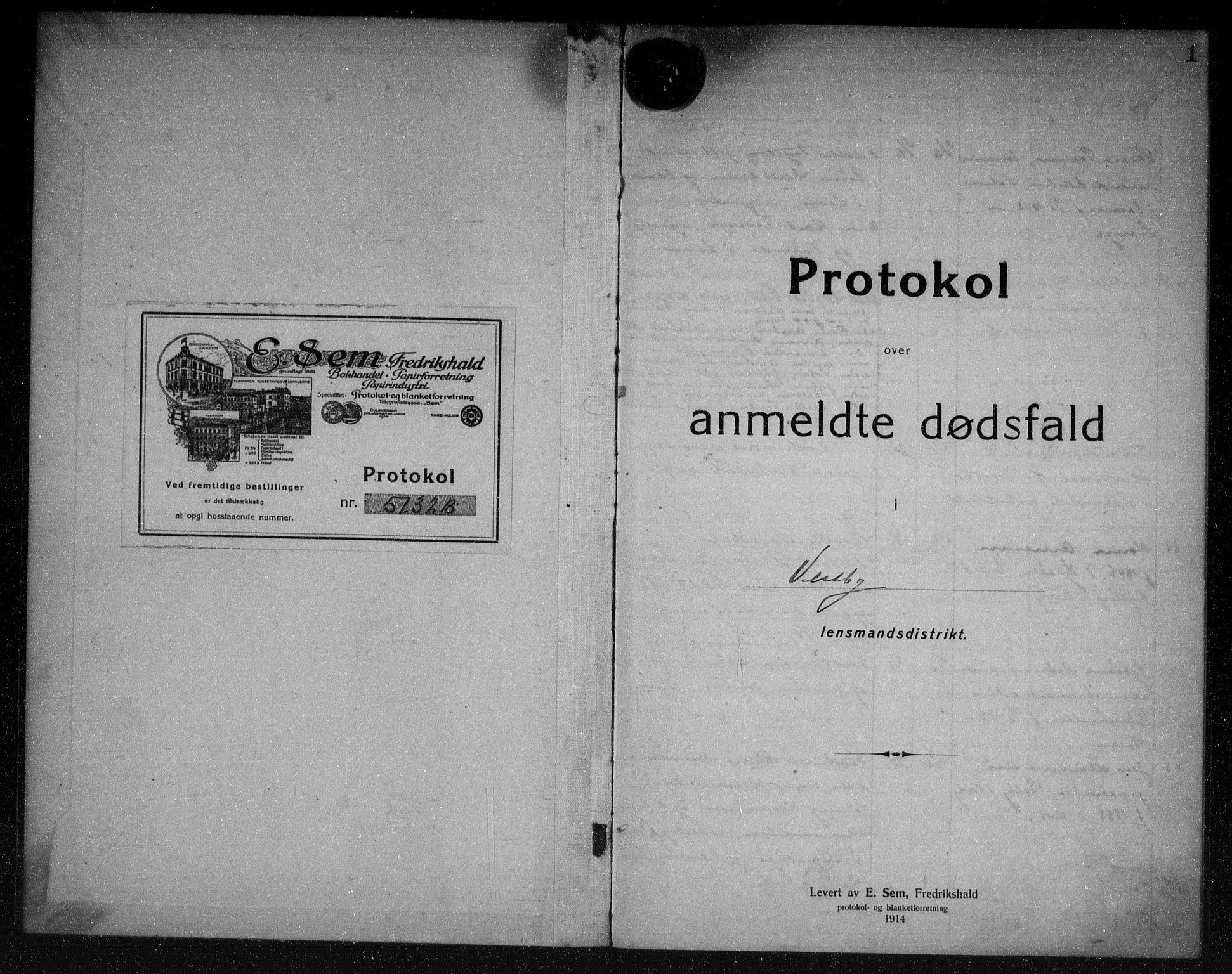 Vestby lensmannskontor, SAO/A-10110/H/Ha/Haa/L0001: Dødsfallsprotokoll, 1918-1923, p. 1