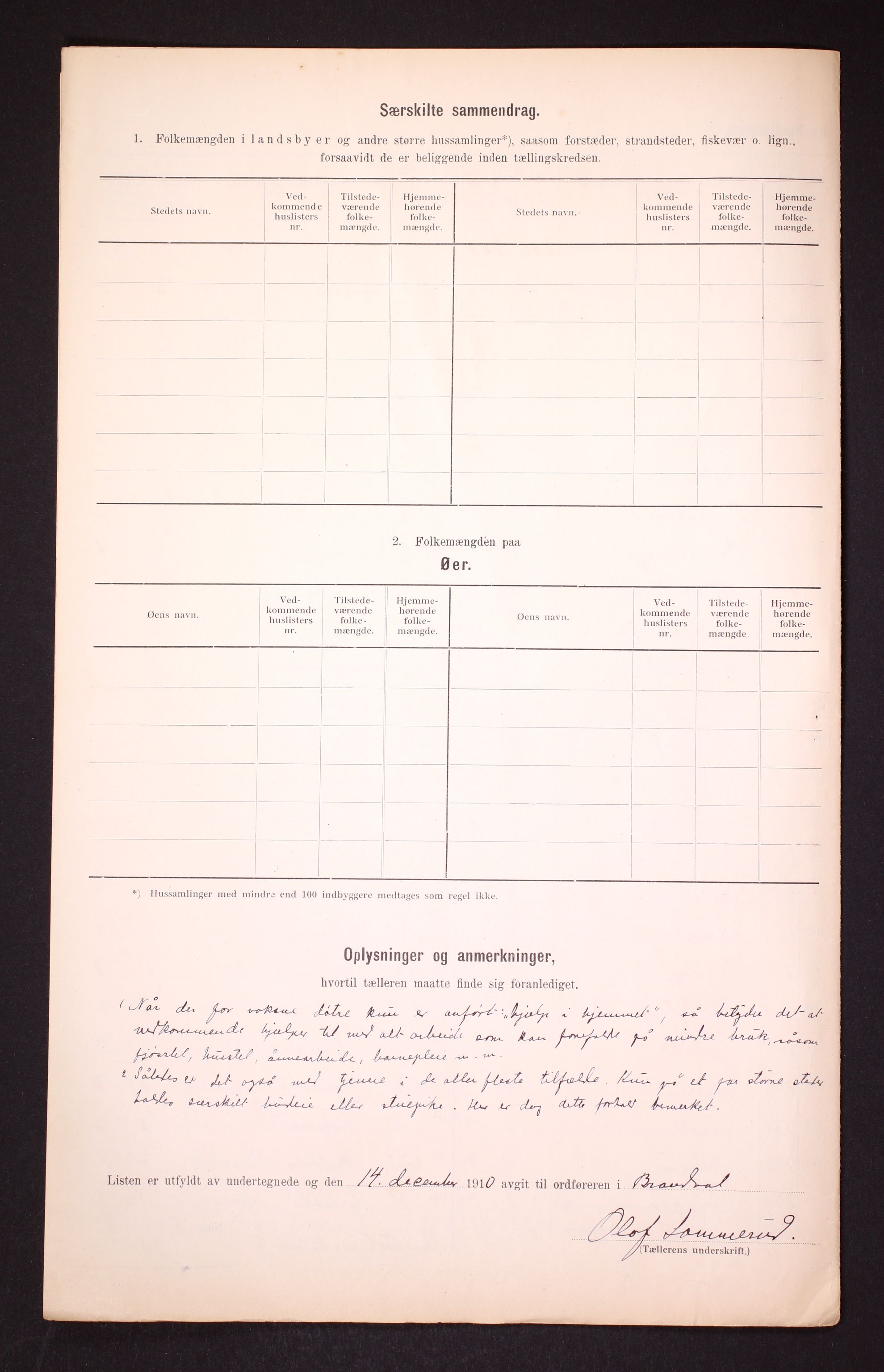 RA, 1910 census for Brandval, 1910, p. 6