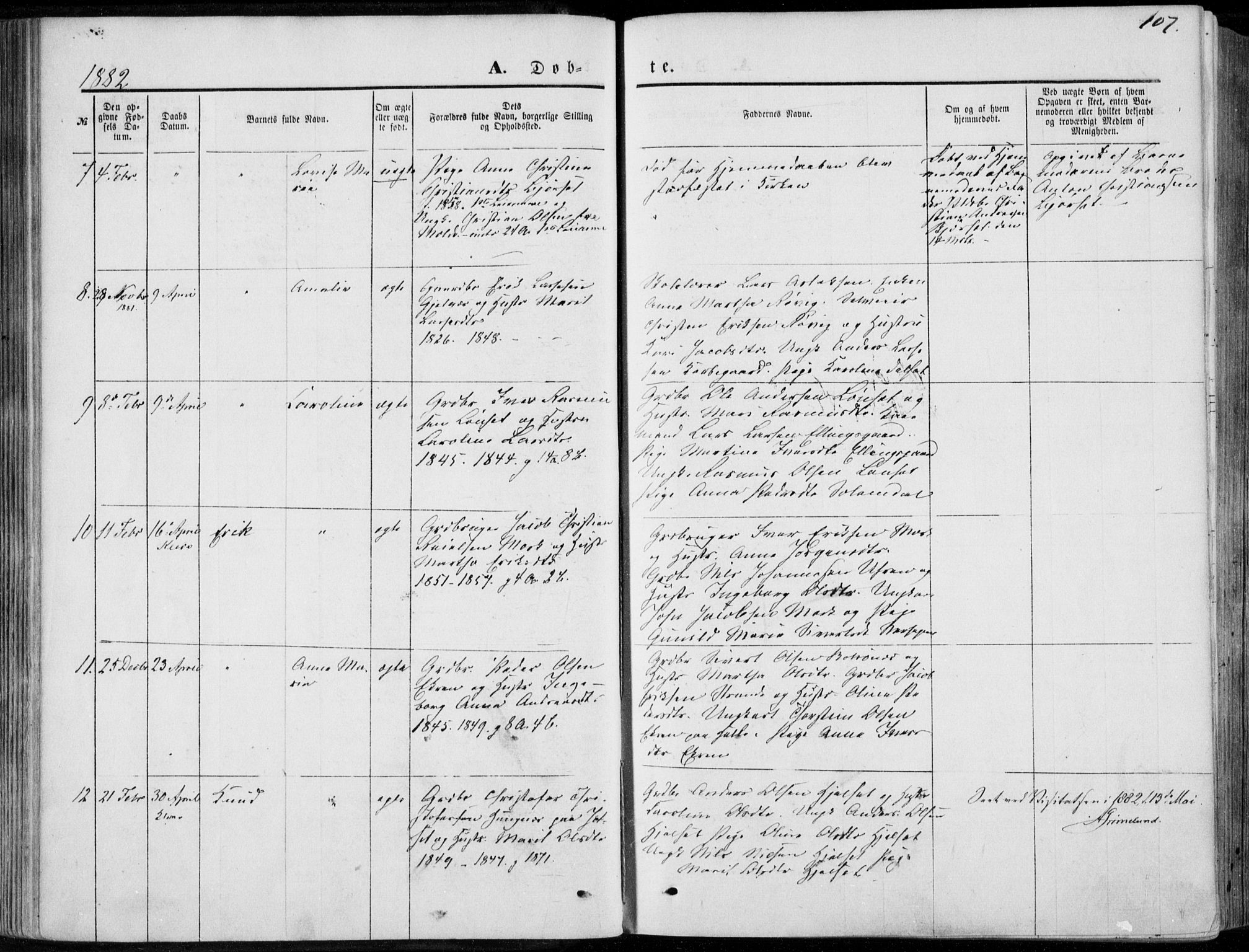 Ministerialprotokoller, klokkerbøker og fødselsregistre - Møre og Romsdal, AV/SAT-A-1454/555/L0655: Parish register (official) no. 555A05, 1869-1886, p. 107