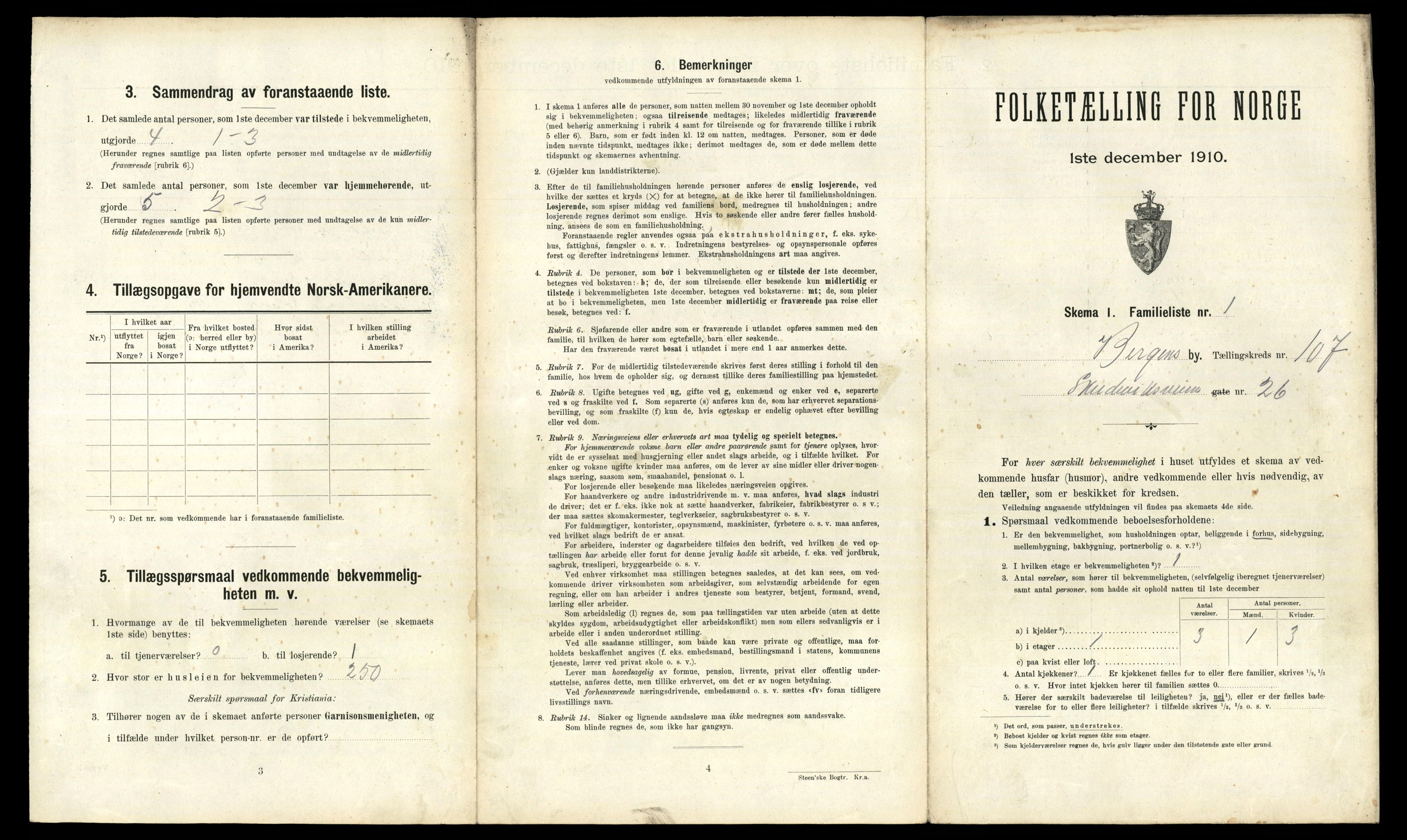 RA, 1910 census for Bergen, 1910, p. 37073