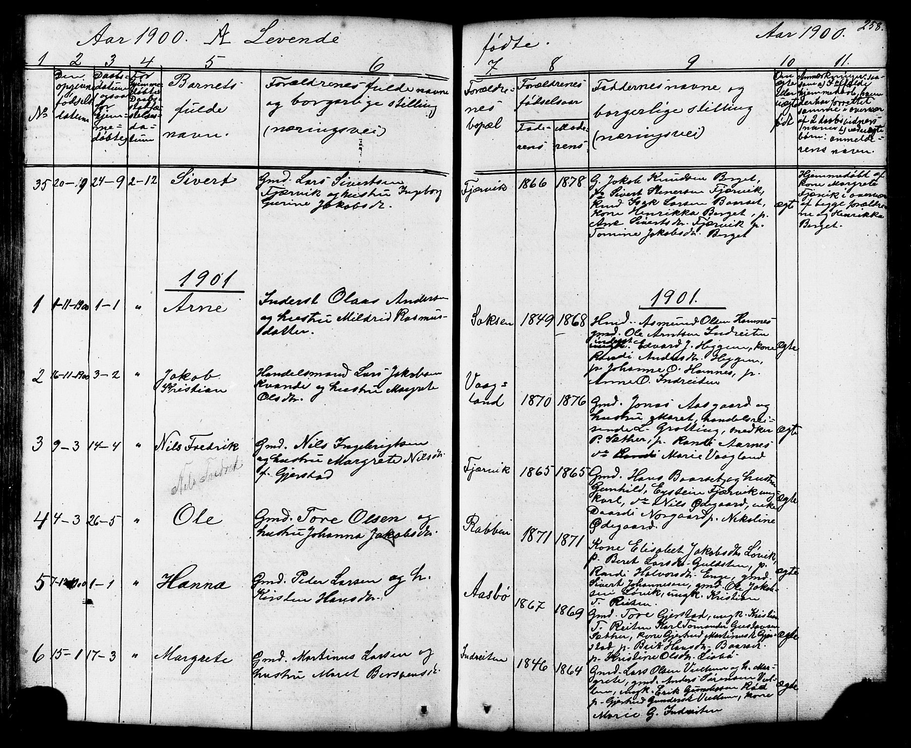 Ministerialprotokoller, klokkerbøker og fødselsregistre - Møre og Romsdal, AV/SAT-A-1454/576/L0890: Parish register (copy) no. 576C01, 1837-1908, p. 258