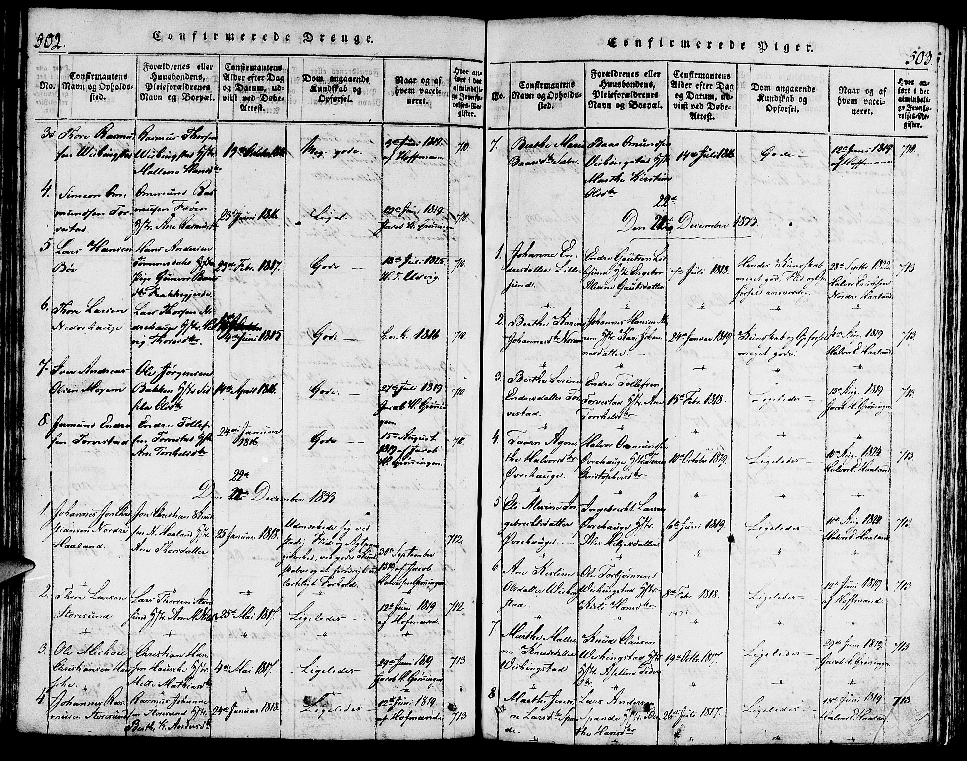 Torvastad sokneprestkontor, AV/SAST-A -101857/H/Ha/Haa/L0004: Parish register (official) no. A 3 /1, 1817-1836, p. 502-503