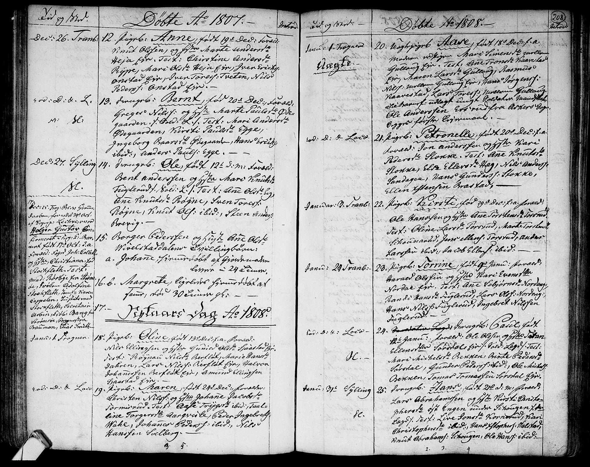 Lier kirkebøker, SAKO/A-230/F/Fa/L0007: Parish register (official) no. I 7, 1794-1813, p. 208