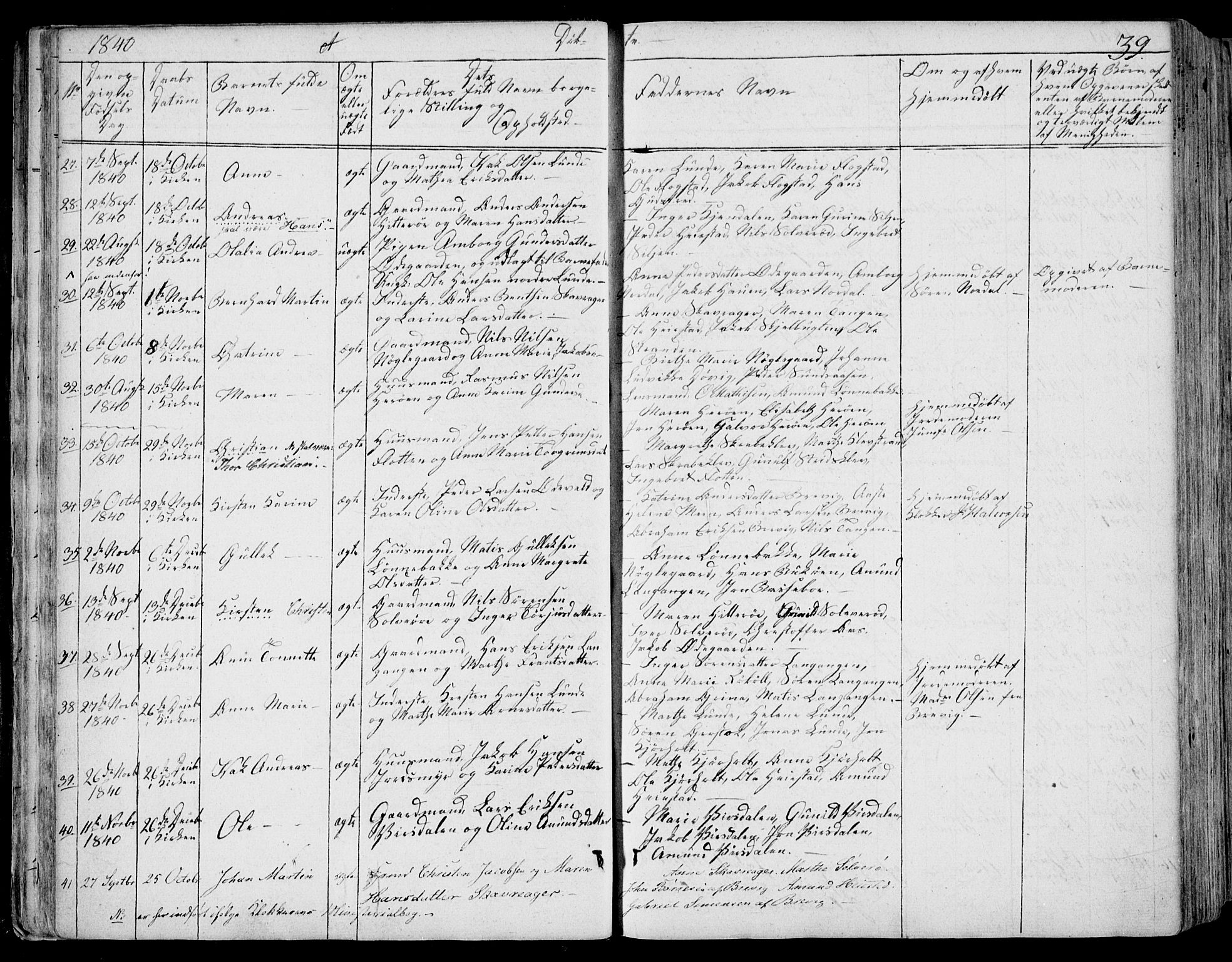Eidanger kirkebøker, SAKO/A-261/F/Fa/L0008: Parish register (official) no. 8, 1831-1858, p. 39