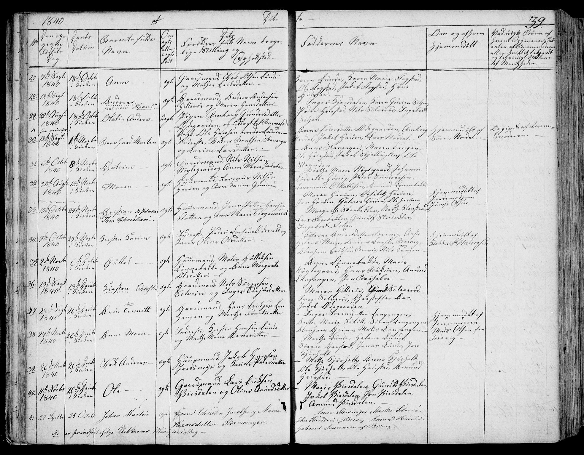 Eidanger kirkebøker, AV/SAKO-A-261/F/Fa/L0008: Parish register (official) no. 8, 1831-1858, p. 39