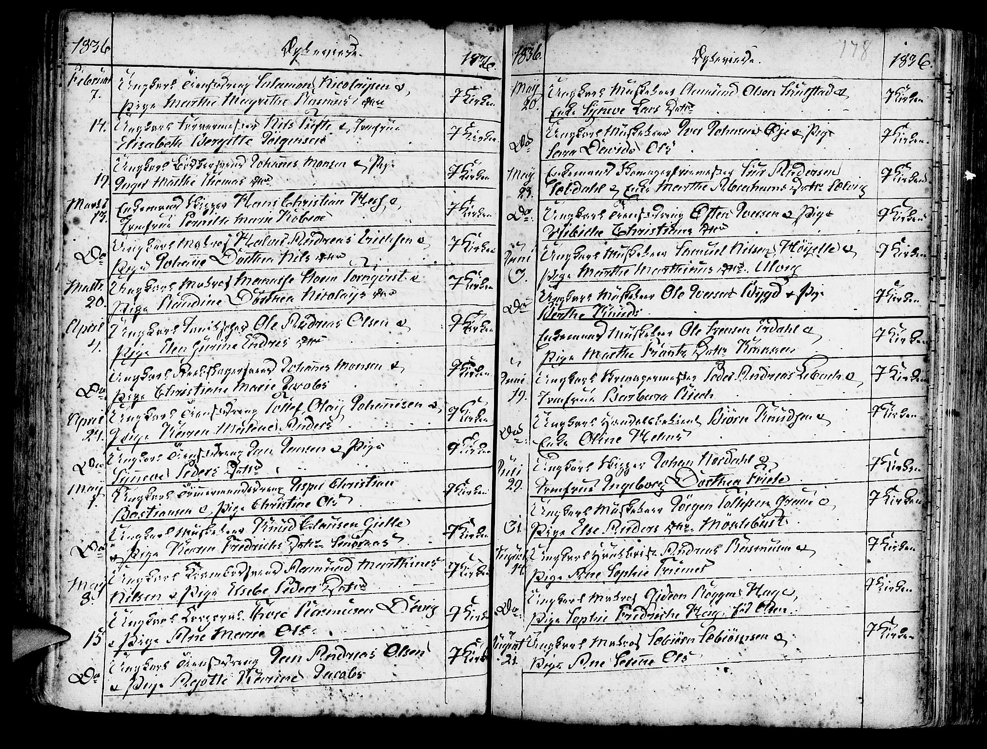 Korskirken sokneprestembete, SAB/A-76101/H/Haa/L0009: Parish register (official) no. A 9, 1743-1861, p. 178