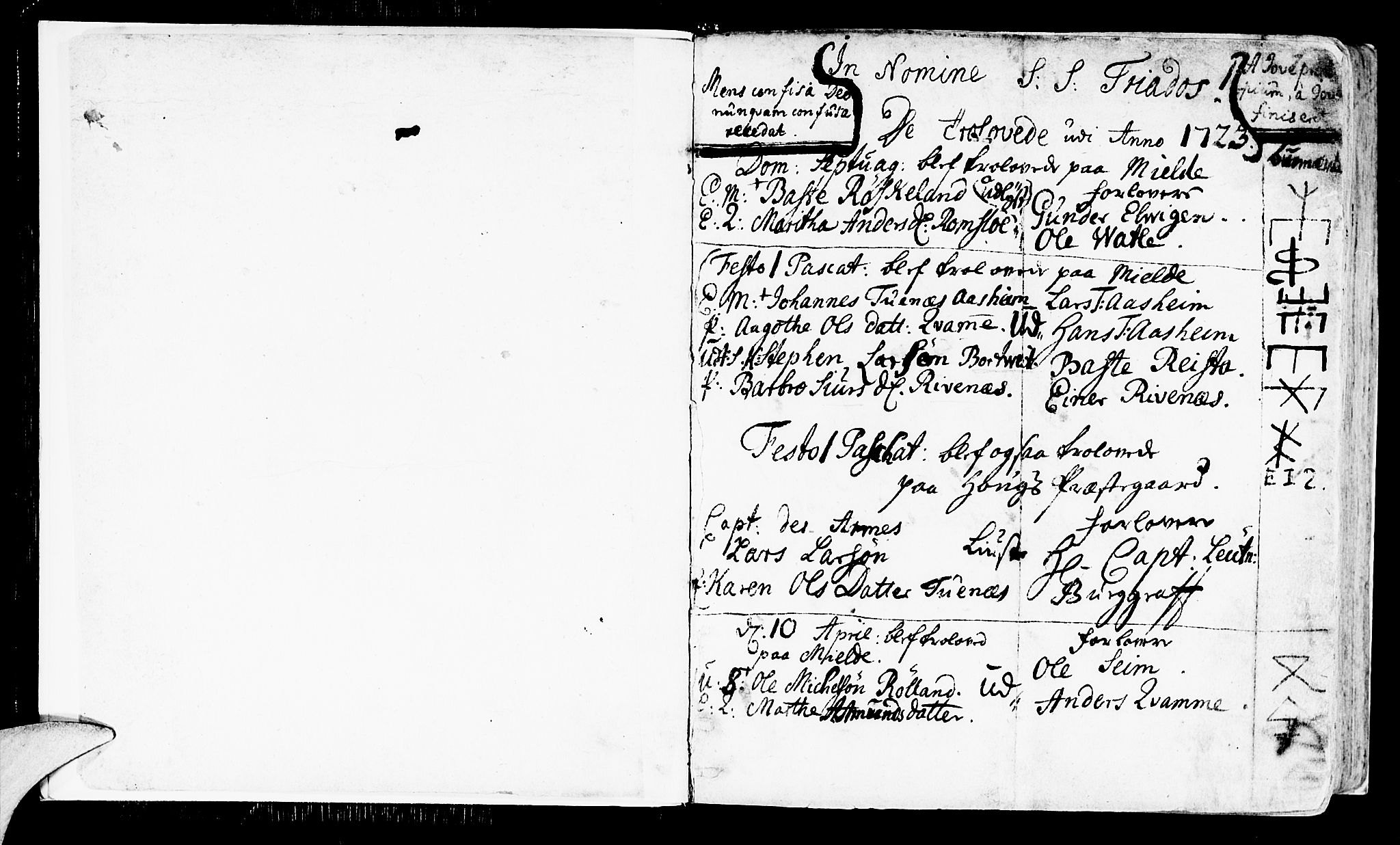 Haus sokneprestembete, SAB/A-75601/H/Haa: Parish register (official) no. A 4, 1723-1733