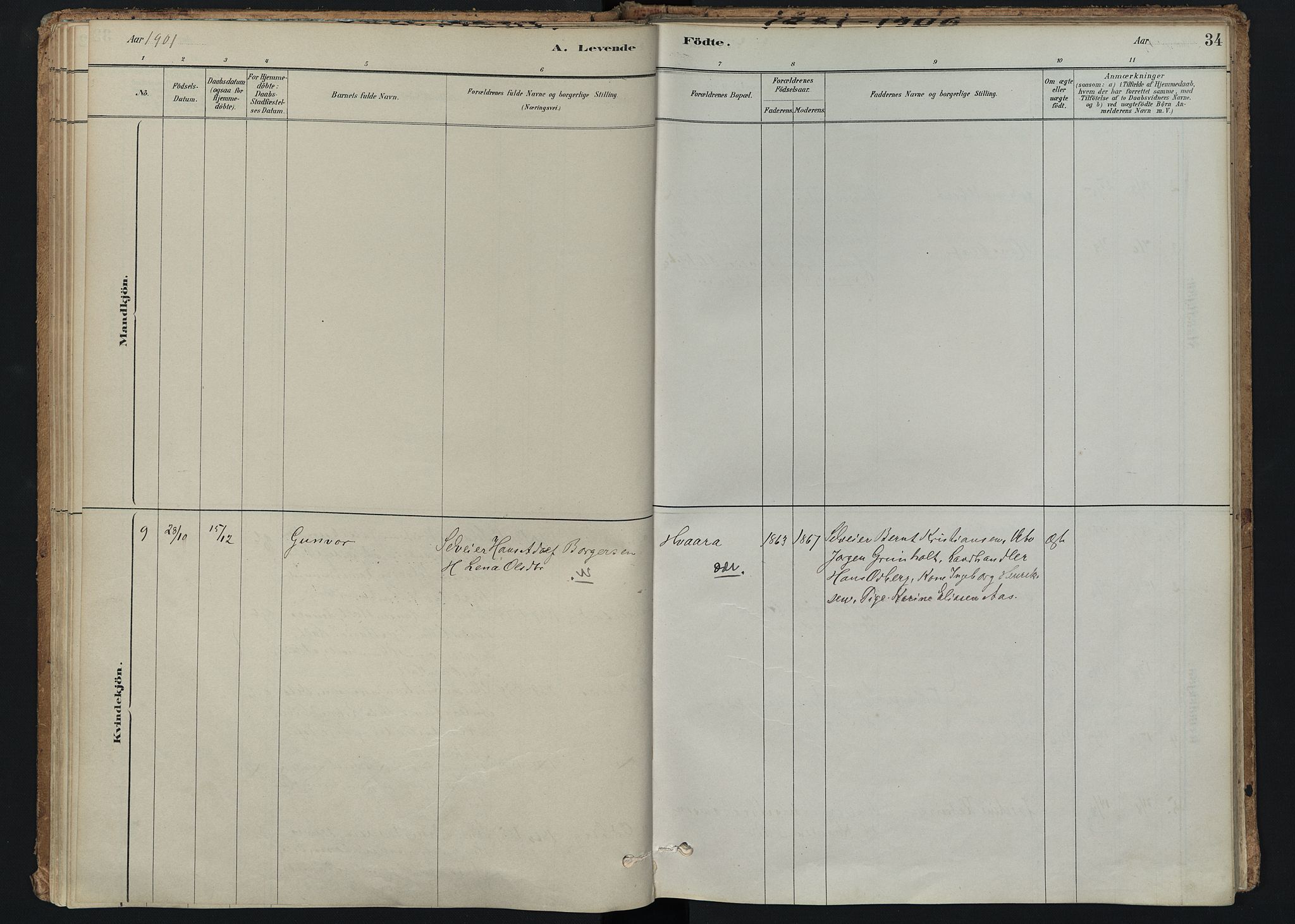 Hedrum kirkebøker, AV/SAKO-A-344/F/Fc/L0001: Parish register (official) no. III 1, 1881-1906, p. 34