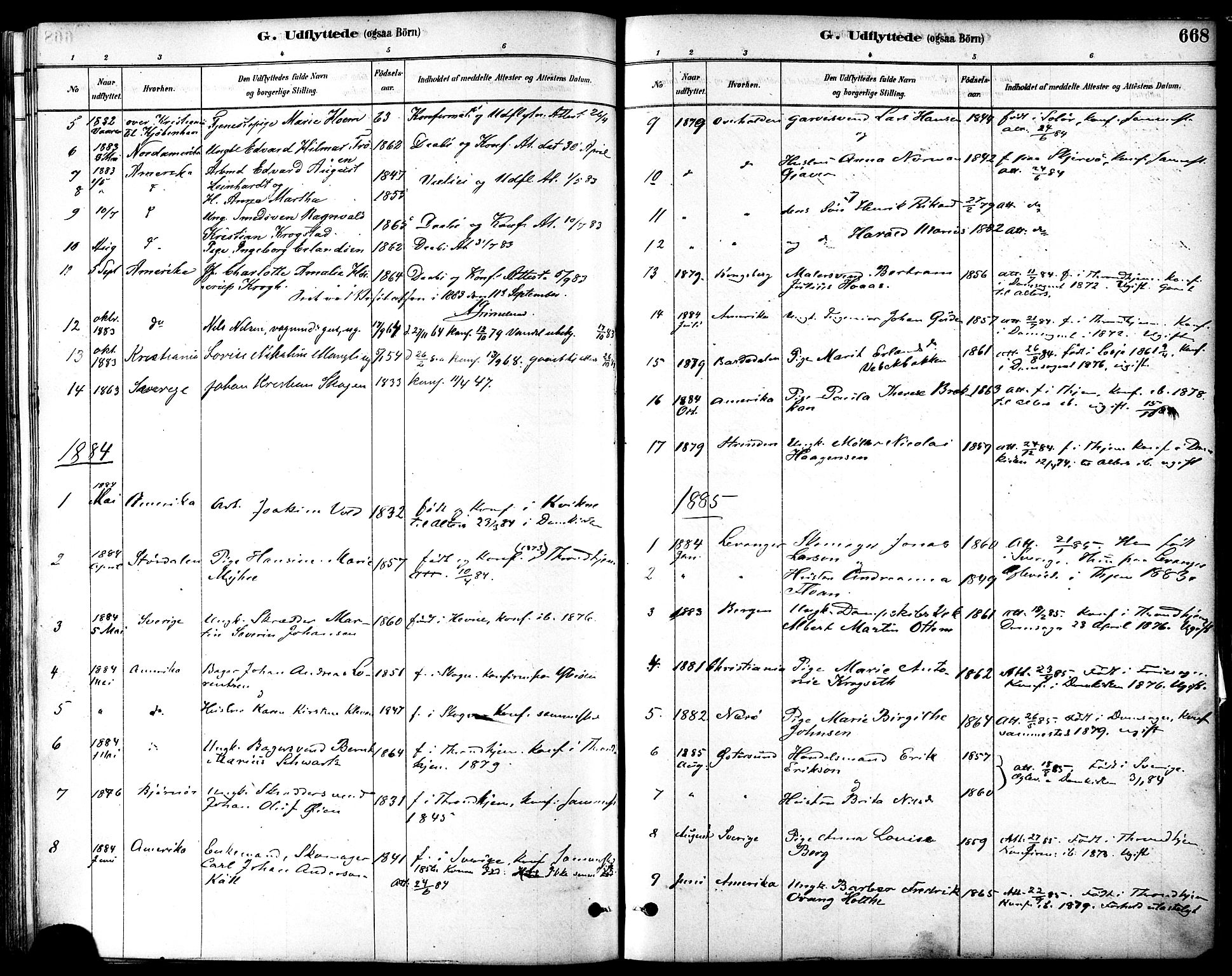 Ministerialprotokoller, klokkerbøker og fødselsregistre - Sør-Trøndelag, SAT/A-1456/601/L0058: Parish register (official) no. 601A26, 1877-1891, p. 668