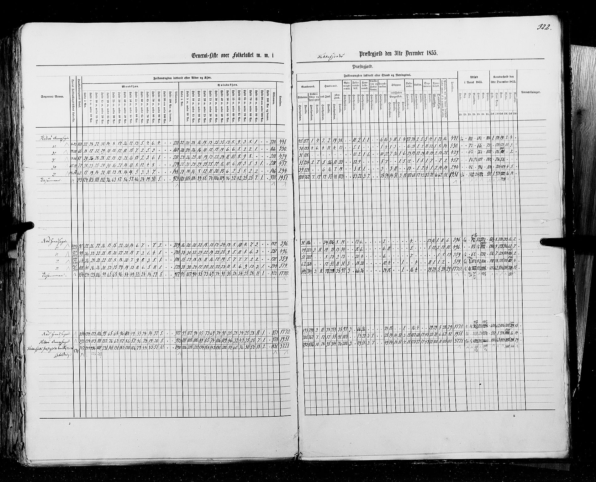 RA, Census 1855, vol. 3: Bratsberg amt, Nedenes amt og Lister og Mandal amt, 1855, p. 322