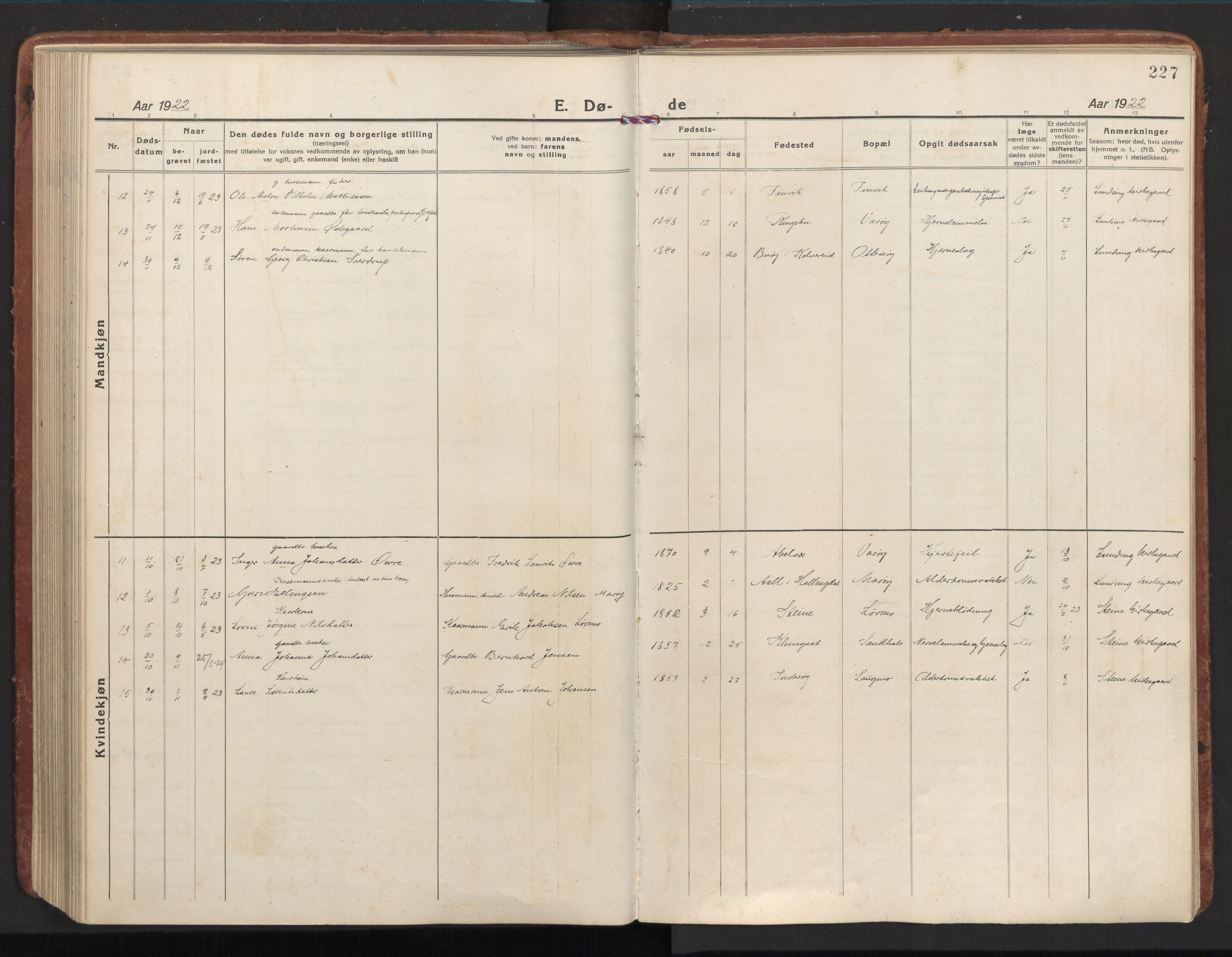 Ministerialprotokoller, klokkerbøker og fødselsregistre - Nord-Trøndelag, SAT/A-1458/784/L0678: Parish register (official) no. 784A13, 1921-1938, p. 227