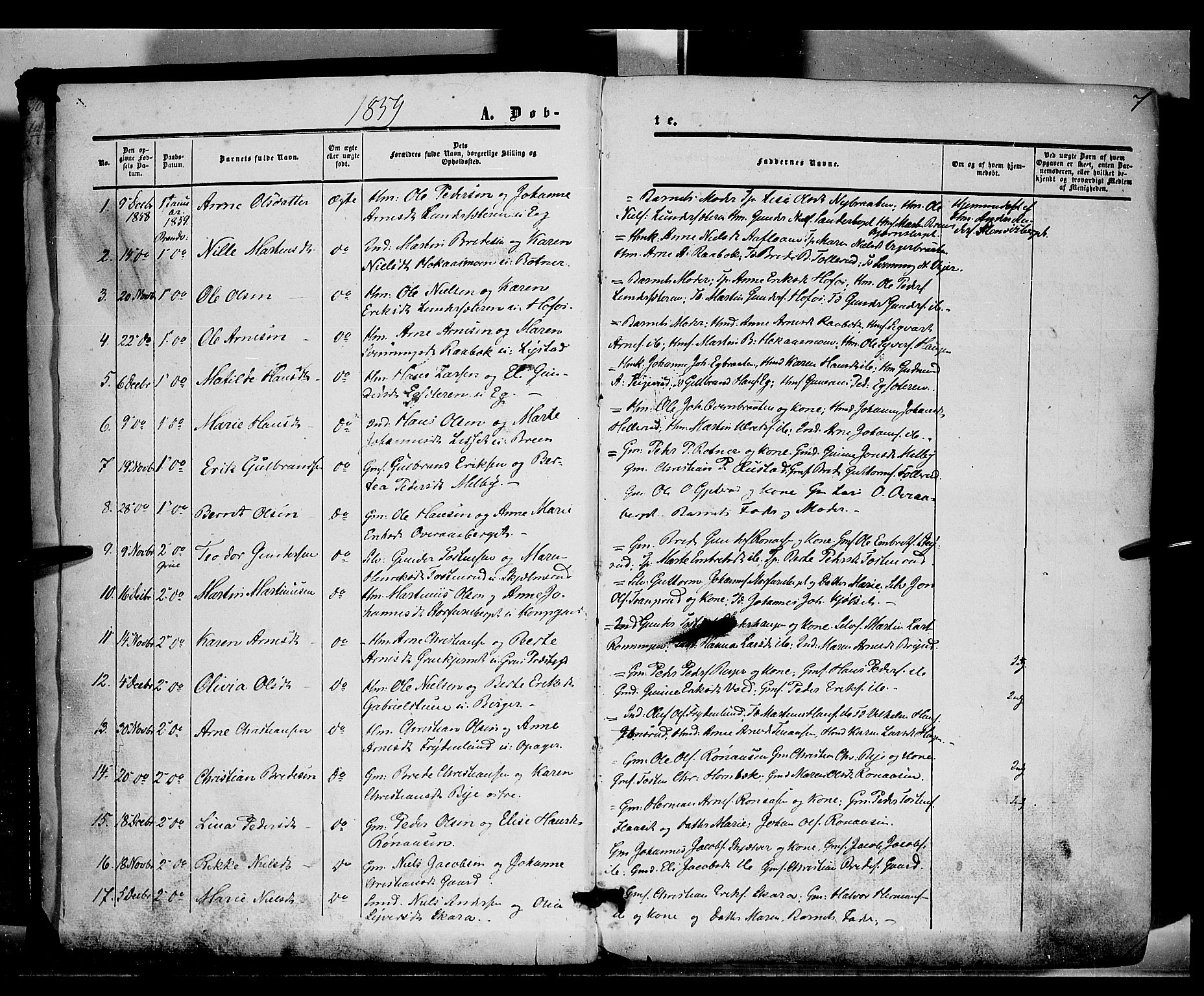 Grue prestekontor, SAH/PREST-036/H/Ha/Haa/L0009: Parish register (official) no. 9, 1859-1863, p. 7