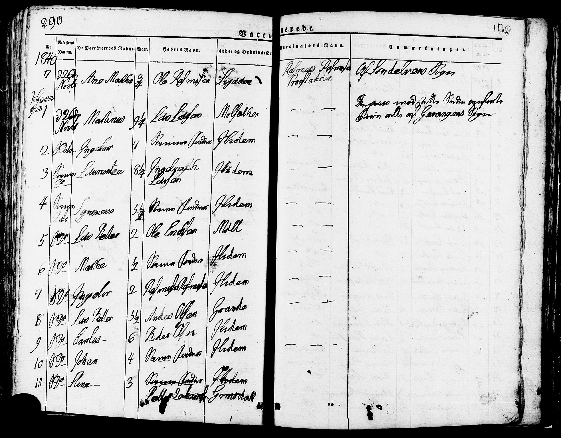 Ministerialprotokoller, klokkerbøker og fødselsregistre - Møre og Romsdal, AV/SAT-A-1454/517/L0221: Parish register (official) no. 517A01, 1827-1858, p. 290