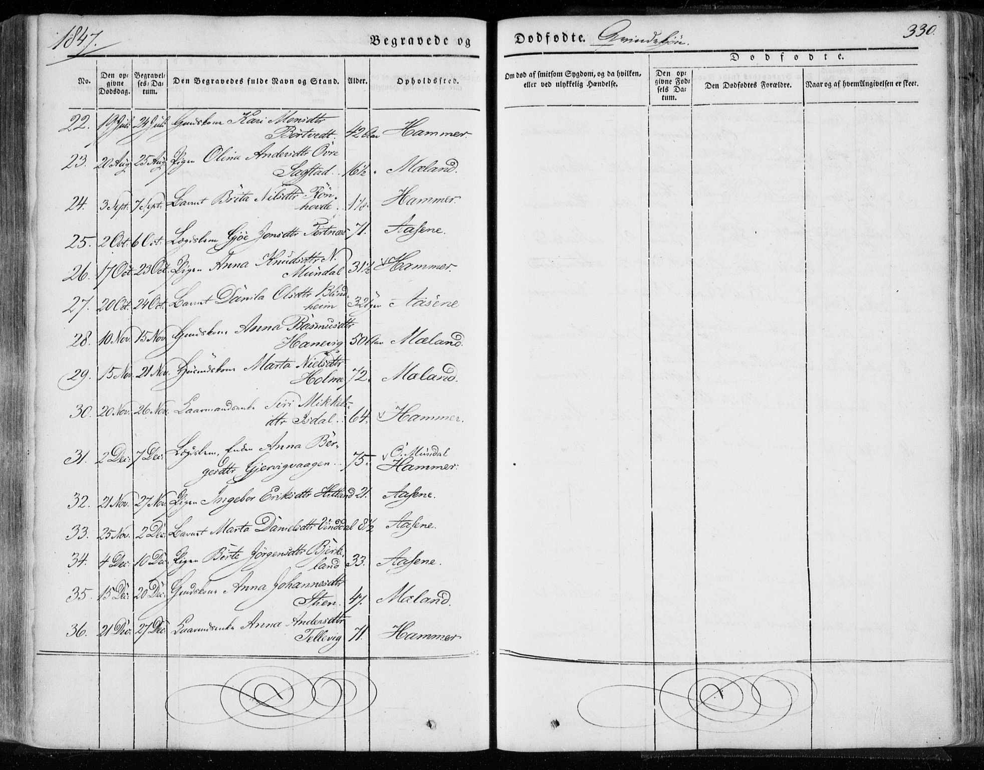 Hamre sokneprestembete, AV/SAB-A-75501/H/Ha/Haa/Haaa/L0013: Parish register (official) no. A 13, 1846-1857, p. 330