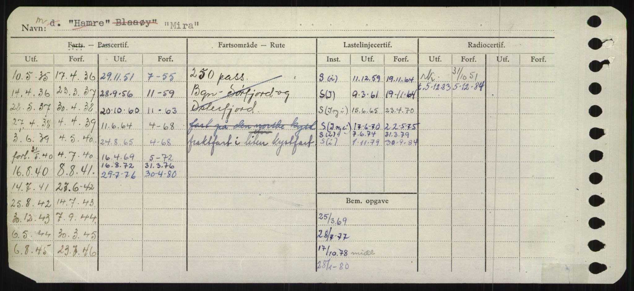 Sjøfartsdirektoratet med forløpere, Skipsmålingen, RA/S-1627/H/Ha/L0004/0001: Fartøy, Mas-R / Fartøy, Mas-Odd, p. 156