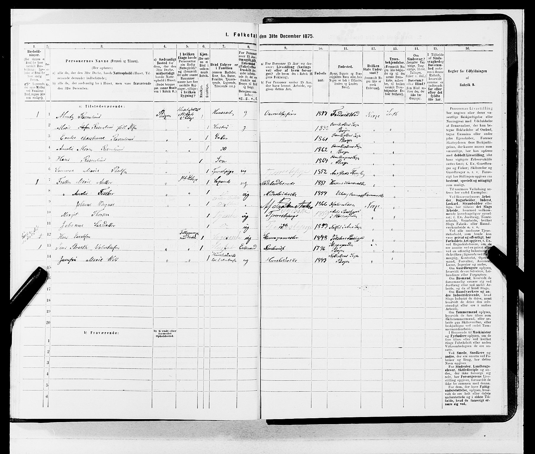 SAB, 1875 census for 1301 Bergen, 1875, p. 3585