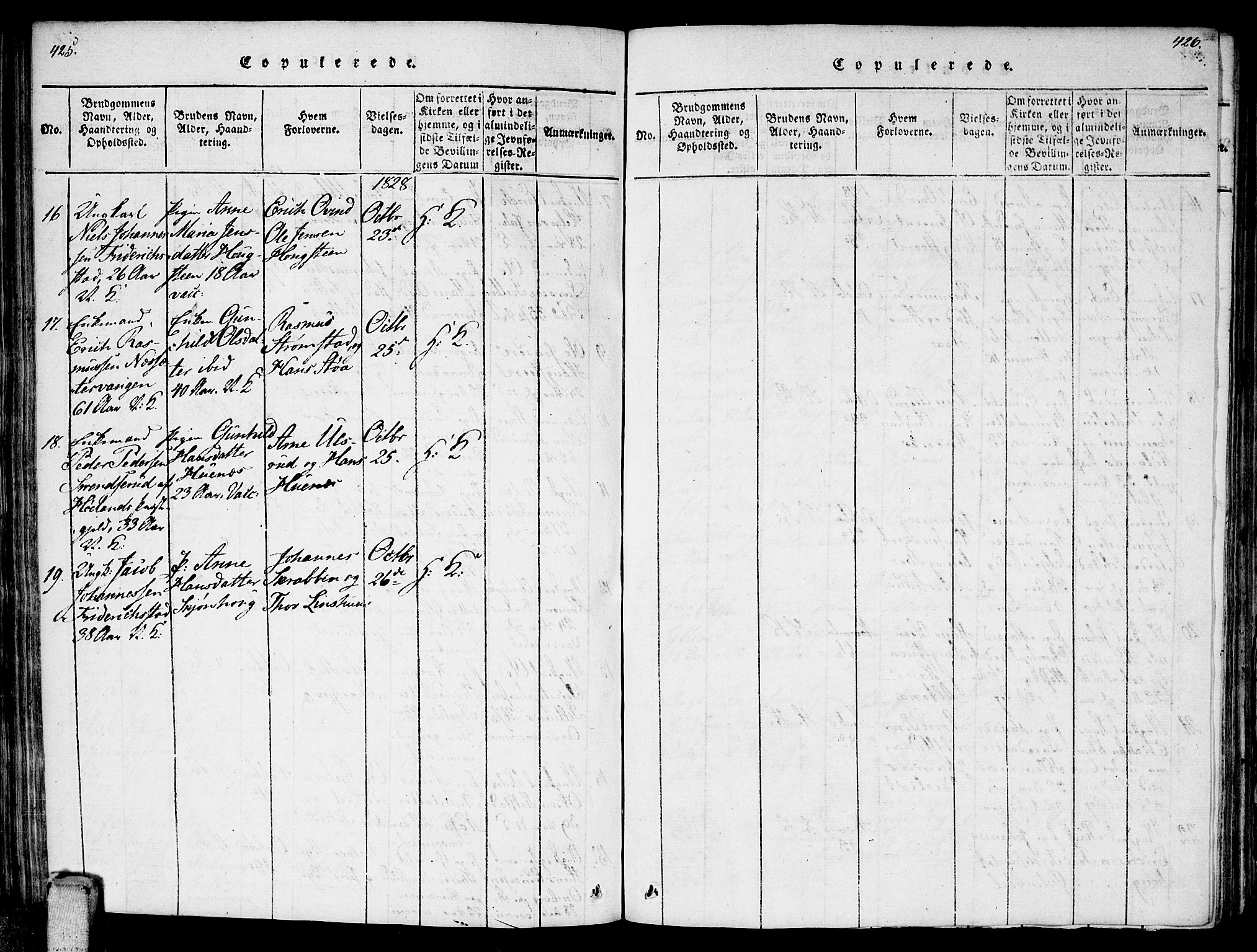 Enebakk prestekontor Kirkebøker, SAO/A-10171c/F/Fa/L0006: Parish register (official) no. I 6, 1815-1832, p. 425-426