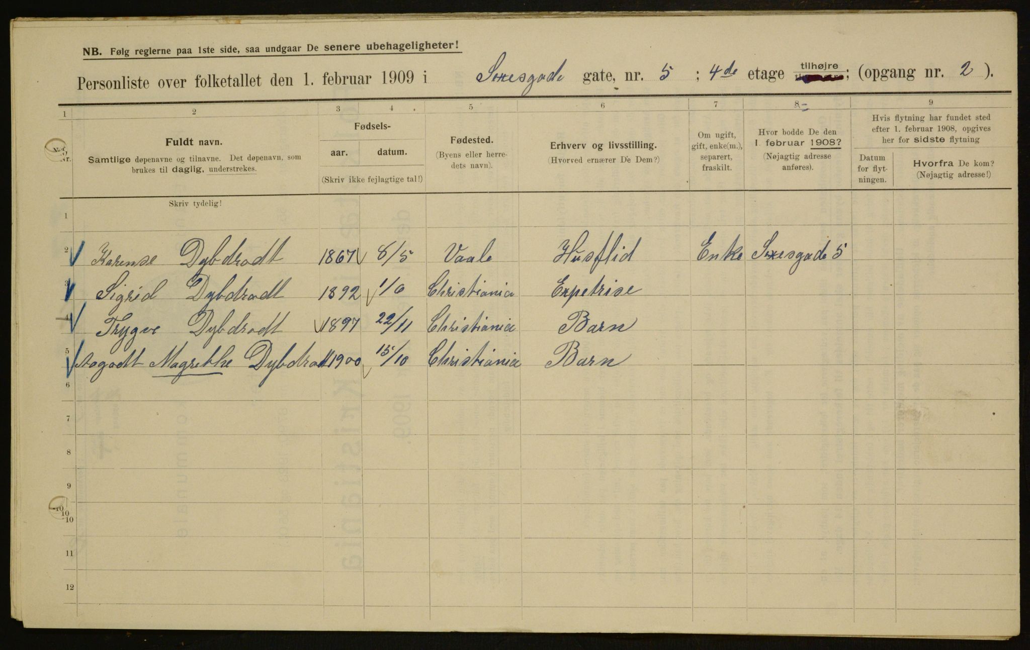 OBA, Municipal Census 1909 for Kristiania, 1909, p. 85941