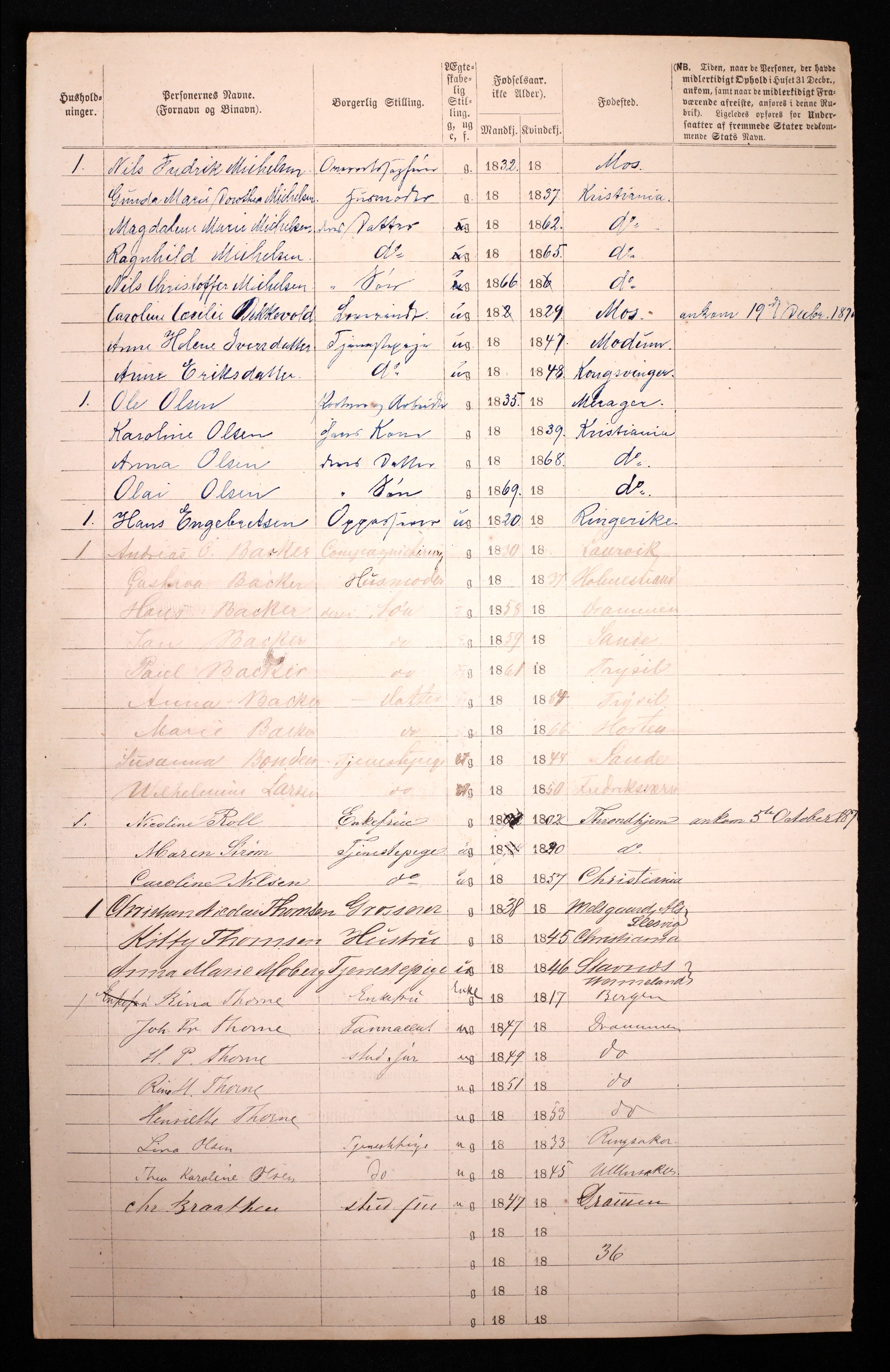 RA, 1870 census for 0301 Kristiania, 1870, p. 4551