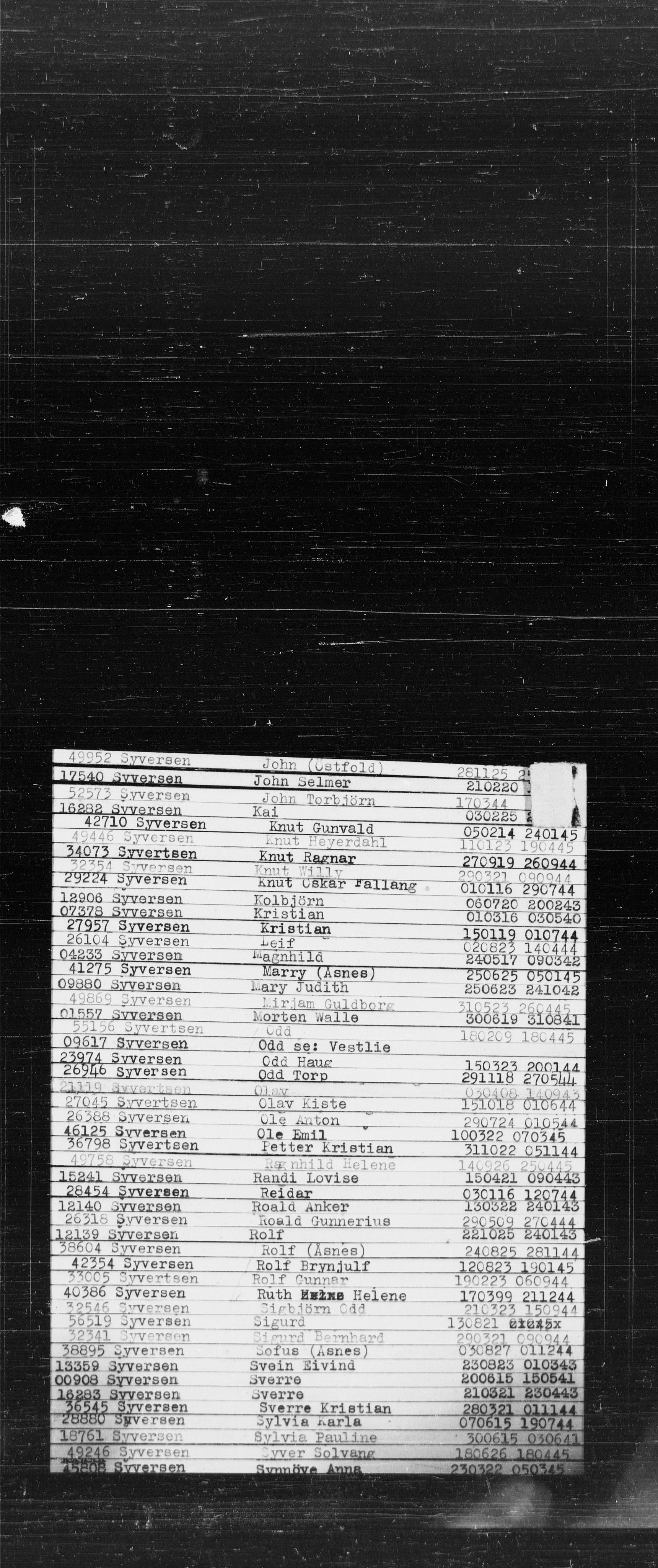 Den Kgl. Norske Legasjons Flyktningskontor, RA/S-6753/V/Va/L0022: Kjesäterkartoteket.  Alfabetisk register, A-Å., 1940-1945, p. 854