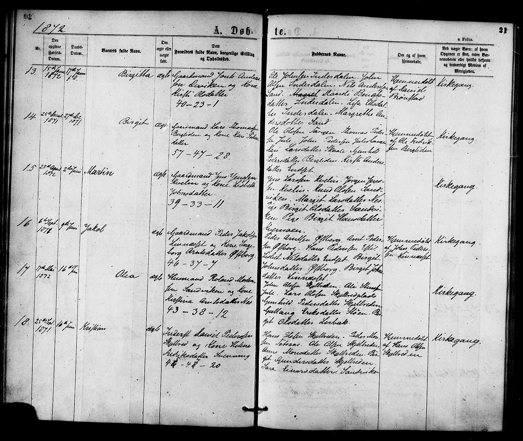 Ministerialprotokoller, klokkerbøker og fødselsregistre - Nord-Trøndelag, SAT/A-1458/755/L0493: Parish register (official) no. 755A02, 1865-1881, p. 21