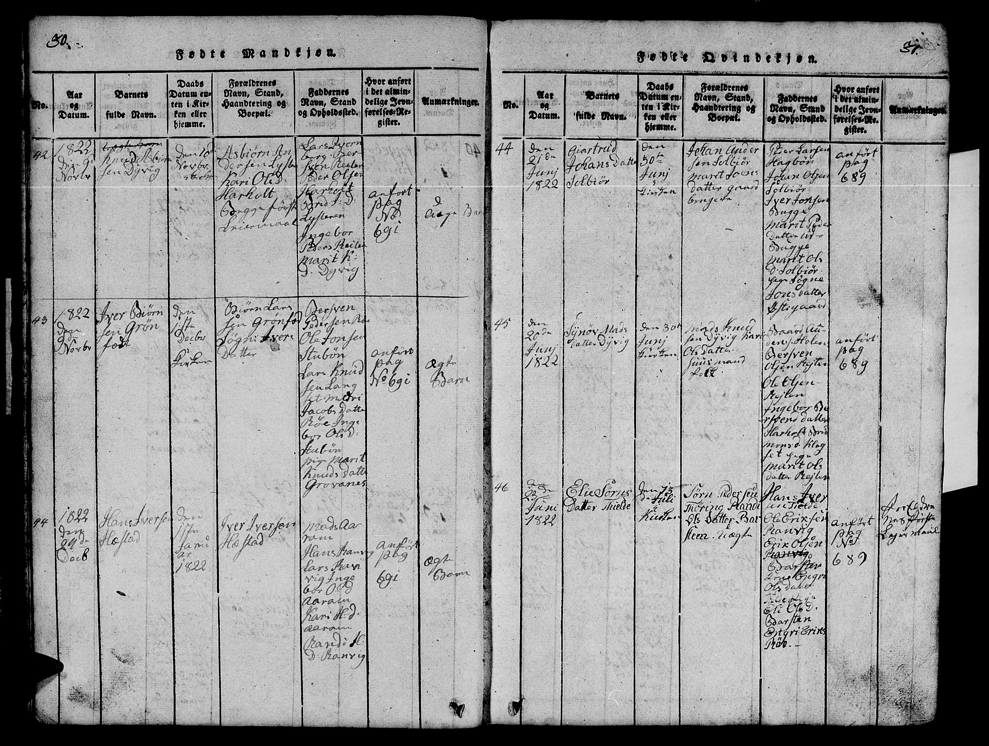 Ministerialprotokoller, klokkerbøker og fødselsregistre - Møre og Romsdal, SAT/A-1454/551/L0629: Parish register (copy) no. 551C01, 1818-1839, p. 30-31