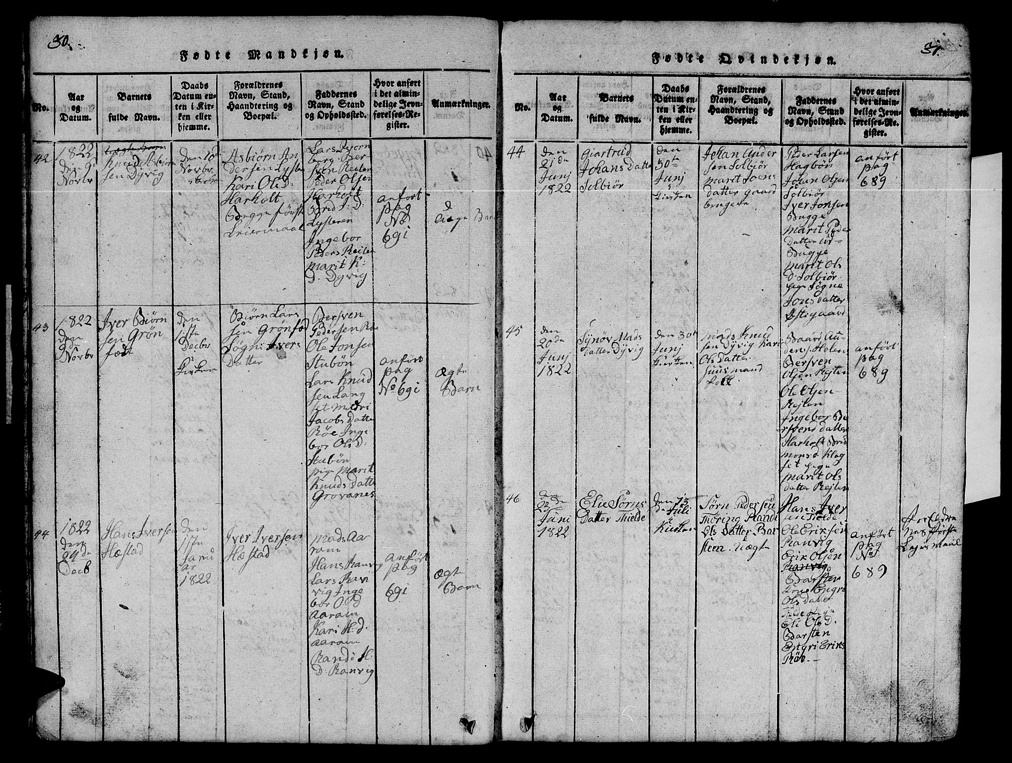 Ministerialprotokoller, klokkerbøker og fødselsregistre - Møre og Romsdal, AV/SAT-A-1454/551/L0629: Parish register (copy) no. 551C01, 1818-1839, p. 30-31