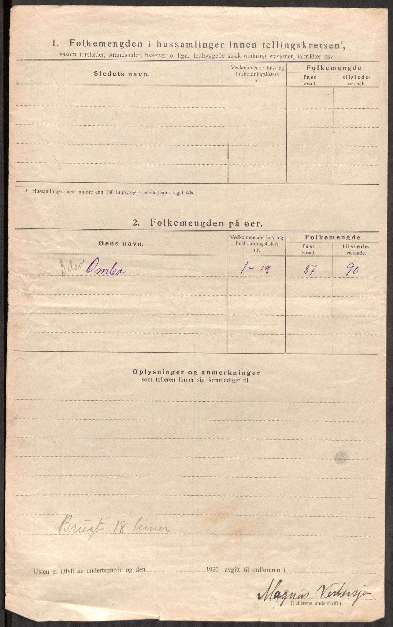 SAST, 1920 census for Hjelmeland, 1920, p. 22