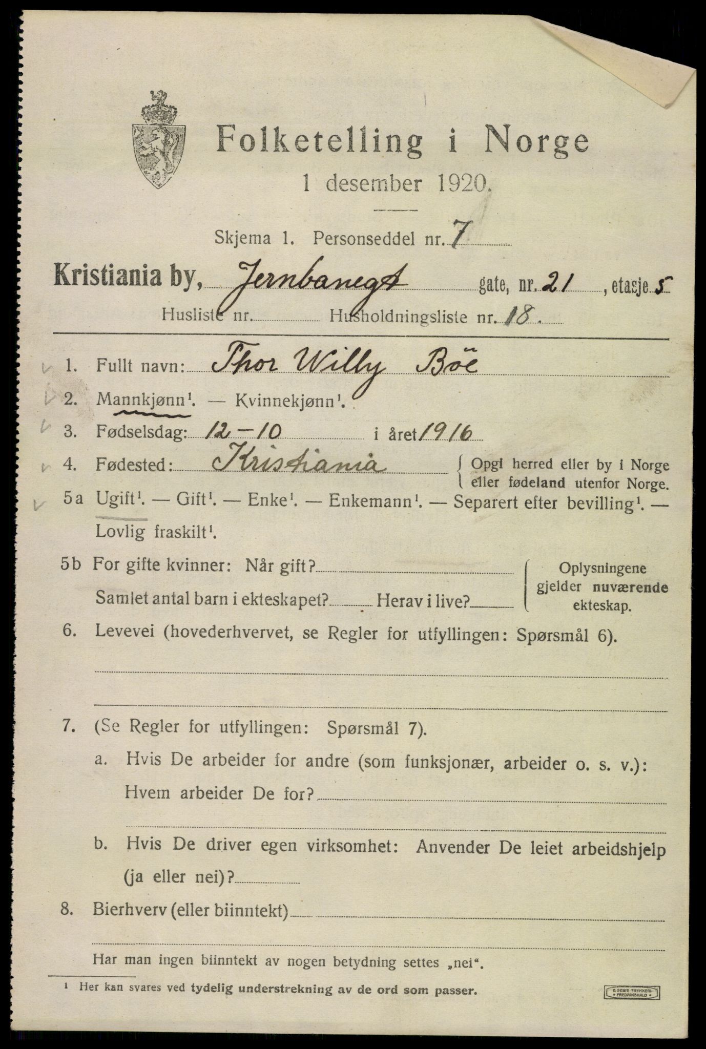 SAO, 1920 census for Kristiania, 1920, p. 323241