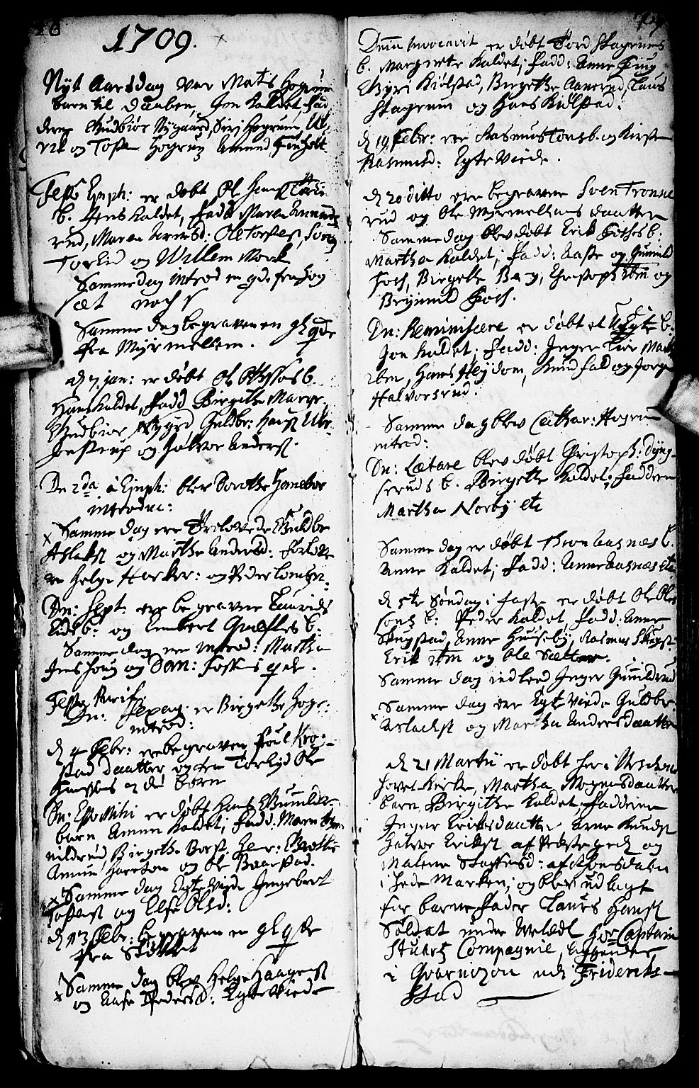 Aurskog prestekontor Kirkebøker, SAO/A-10304a/F/Fa/L0001: Parish register (official) no. I 1, 1707-1735, p. 16-17