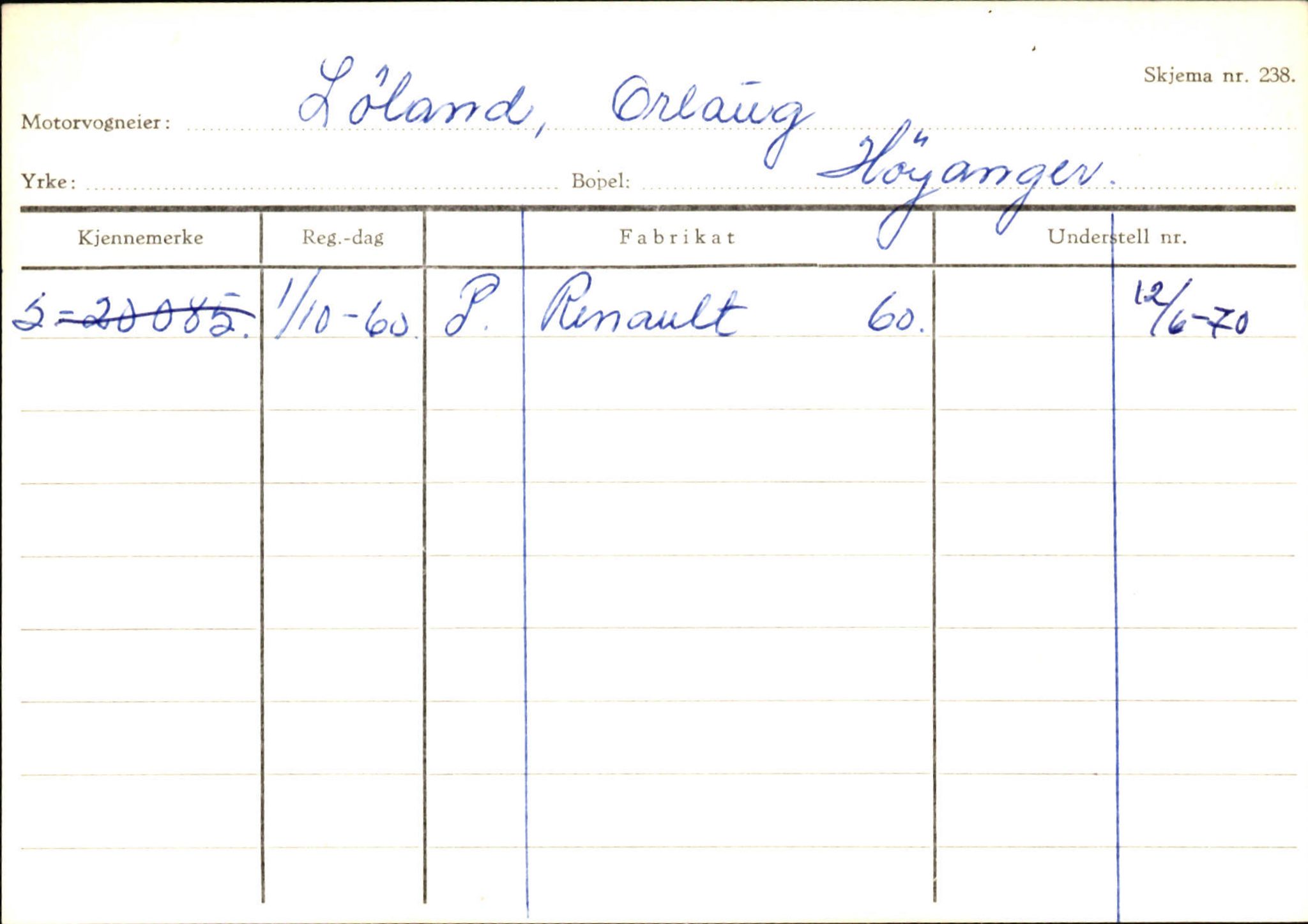 Statens vegvesen, Sogn og Fjordane vegkontor, SAB/A-5301/4/F/L0130: Eigarregister Eid T-Å. Høyanger A-O, 1945-1975, p. 2056